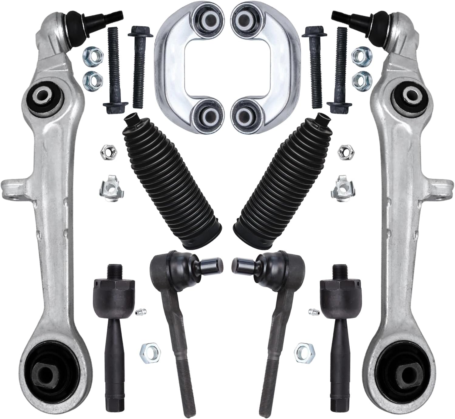 10pc Front Lower Forward Control Arms Tie Rods Sway Bar Links Suspension Kit