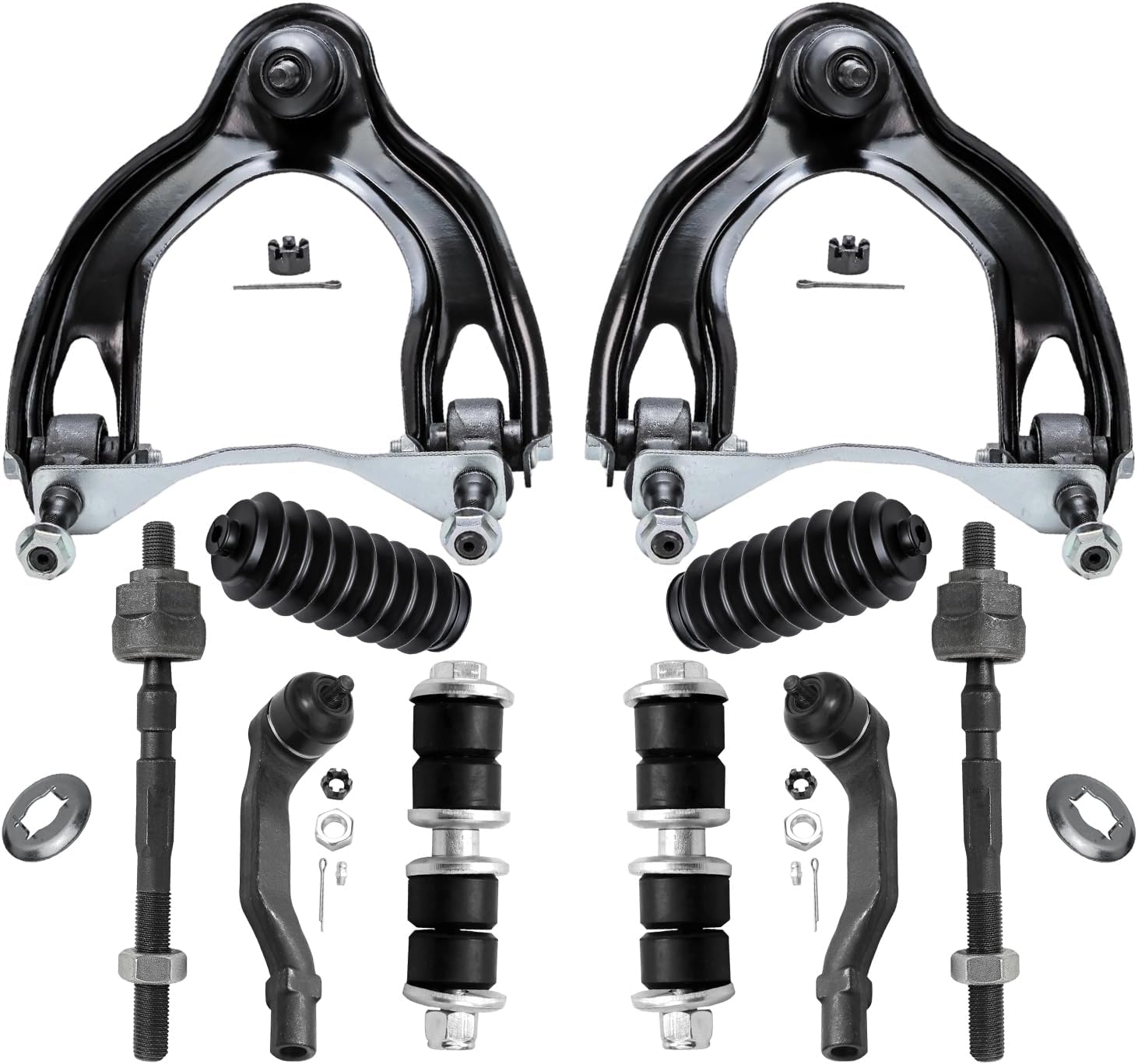 10pc Front Upper Control Arms Tie Rods Sway Bar Links Suspension Kit