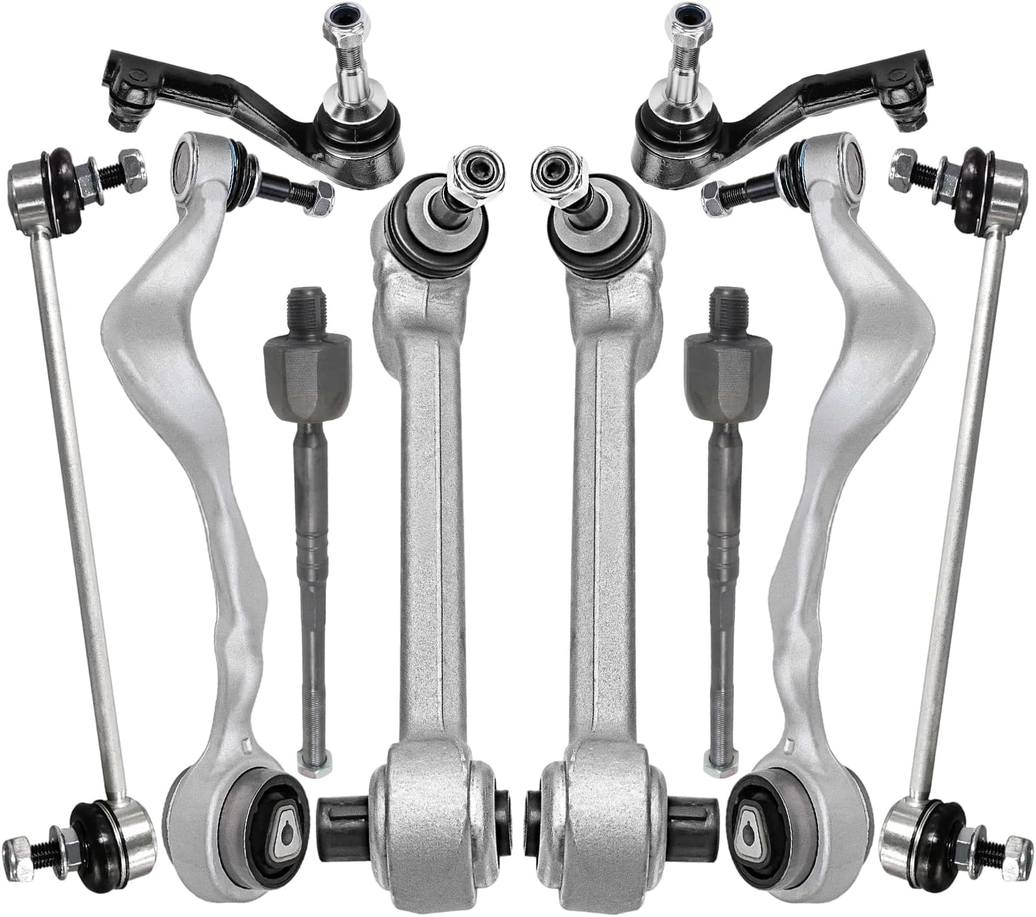 10pc Front Lower Forward Rearward Control Arms Sway Bar Links Suspension Kit