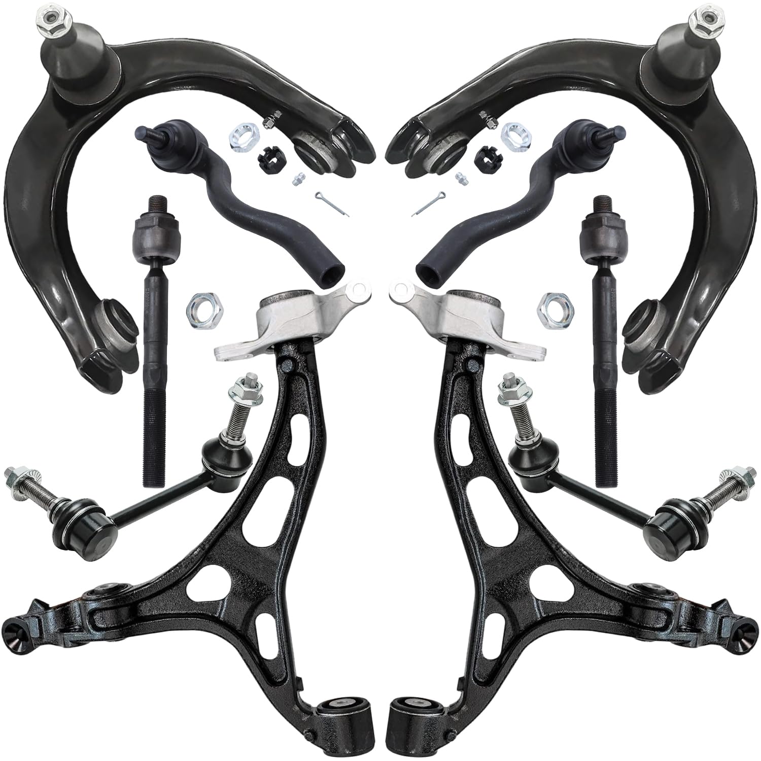 10pc Front Control Arms Sway Bar Links Tie Rods Suspension Kit