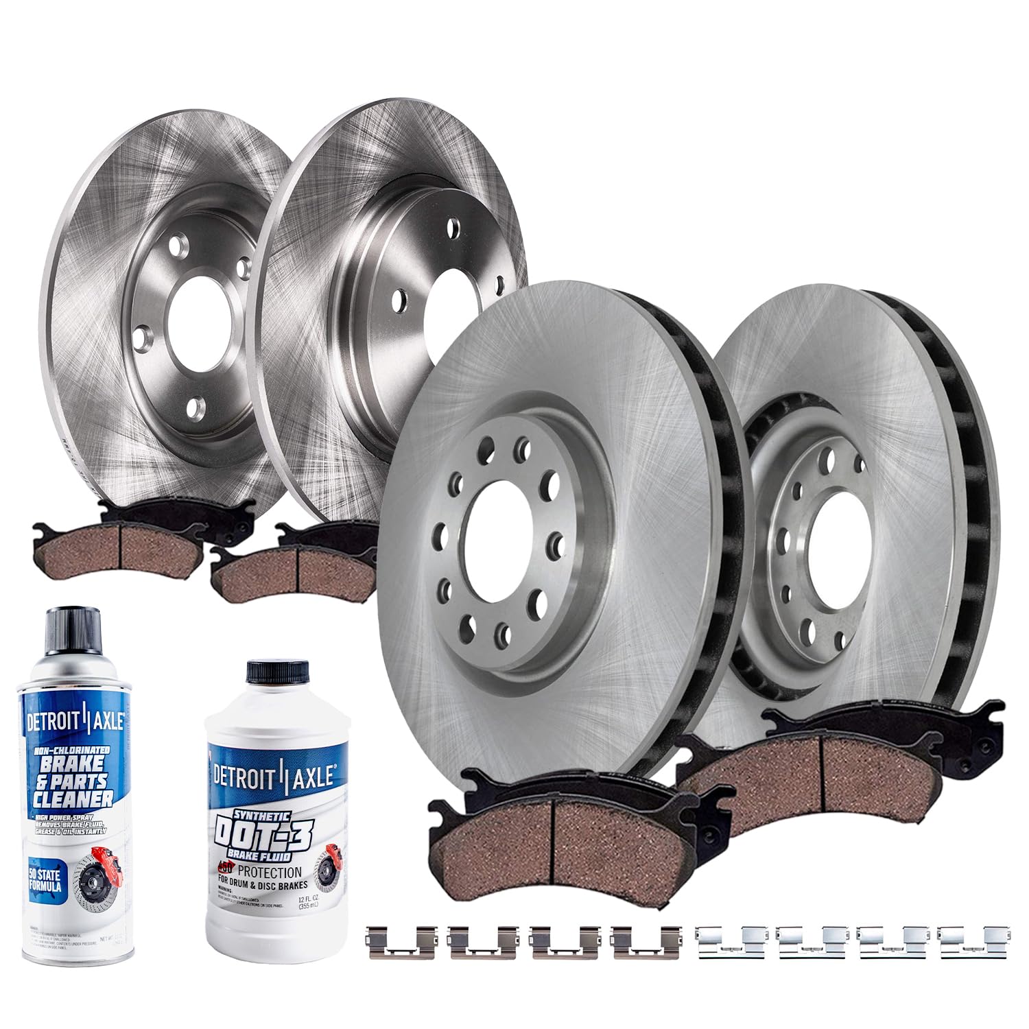 10pc Front & Rear Disc Rotors and Ceramic Brake Pads Kit