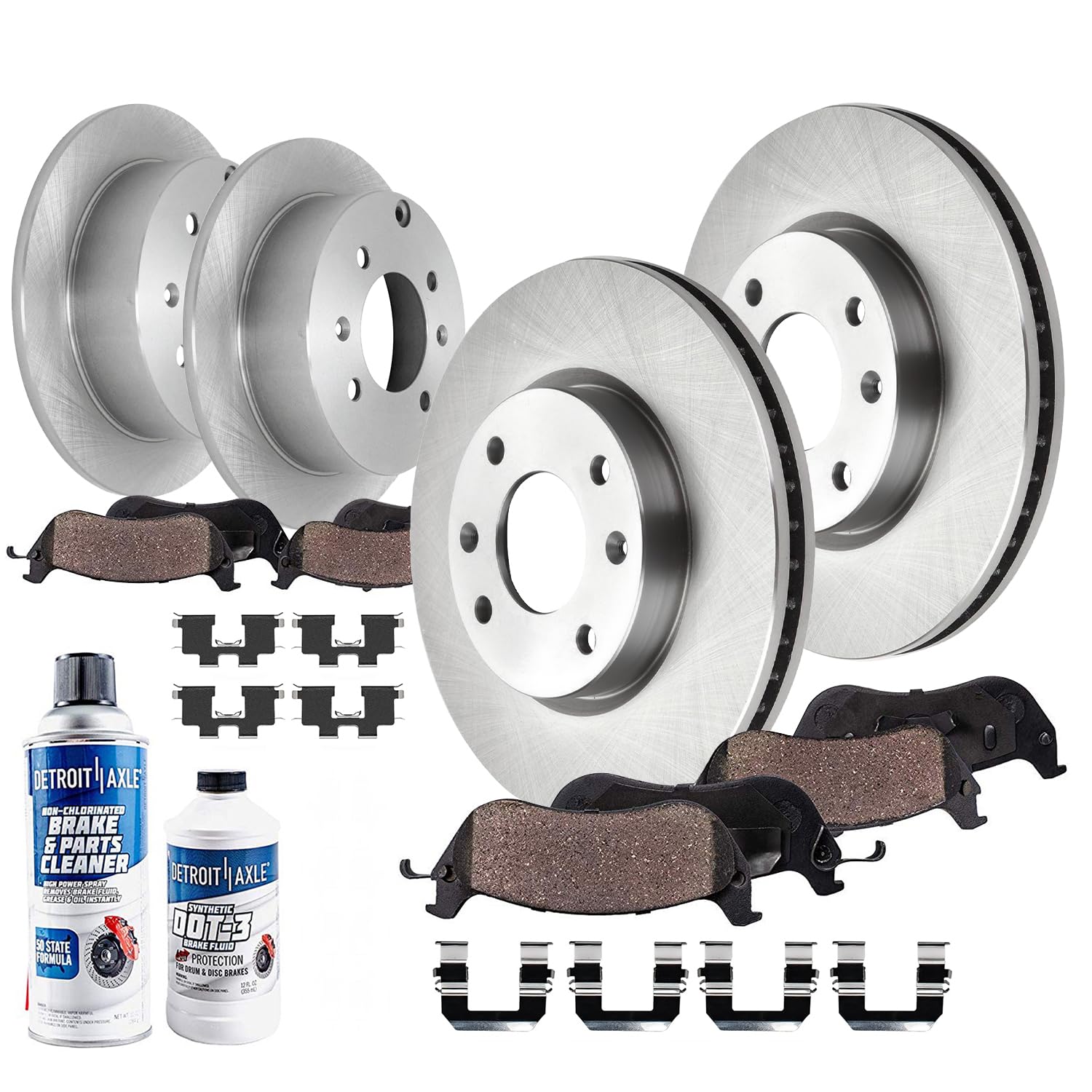 10pc Front & Rear Disc Rotors and Ceramic Brake Pads Kit