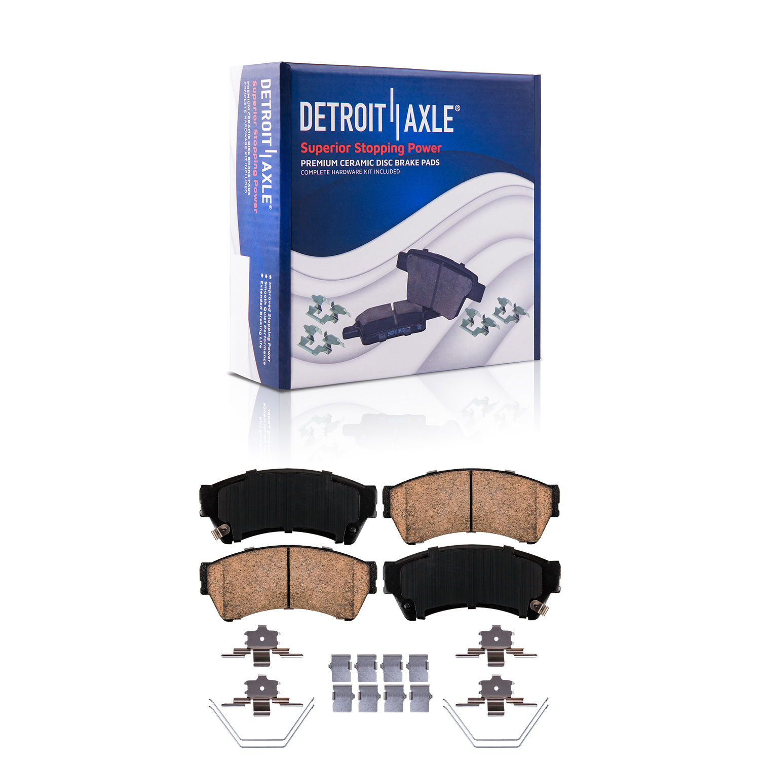 2010 Ford Fusion - Detroit Axle 8pc Front & Rear Disc Rotors and Ceramic Brake Pads Kit - 6
