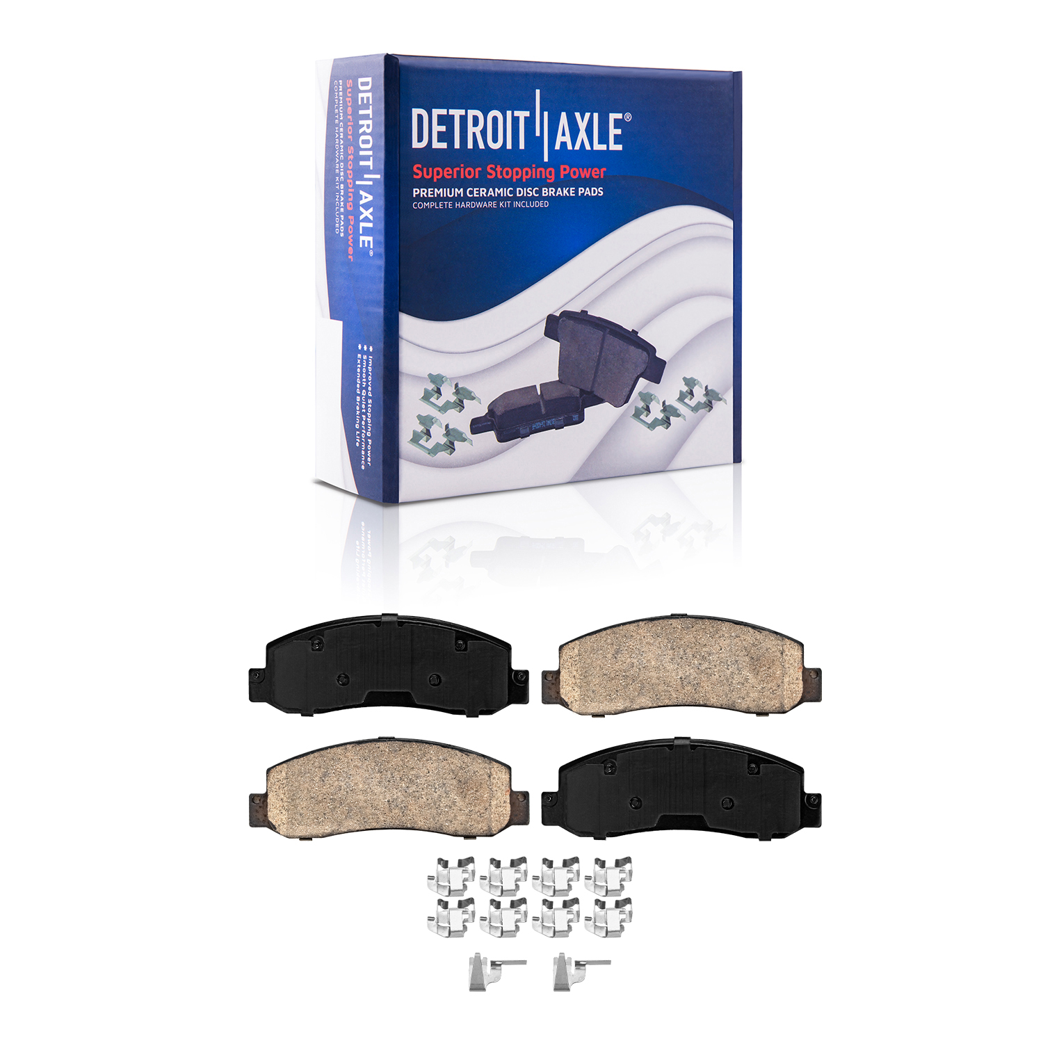 Detroit Axle - 347mm Front Drilled Rotors Brake Pads for Ford F-350 F-450 SD - 5