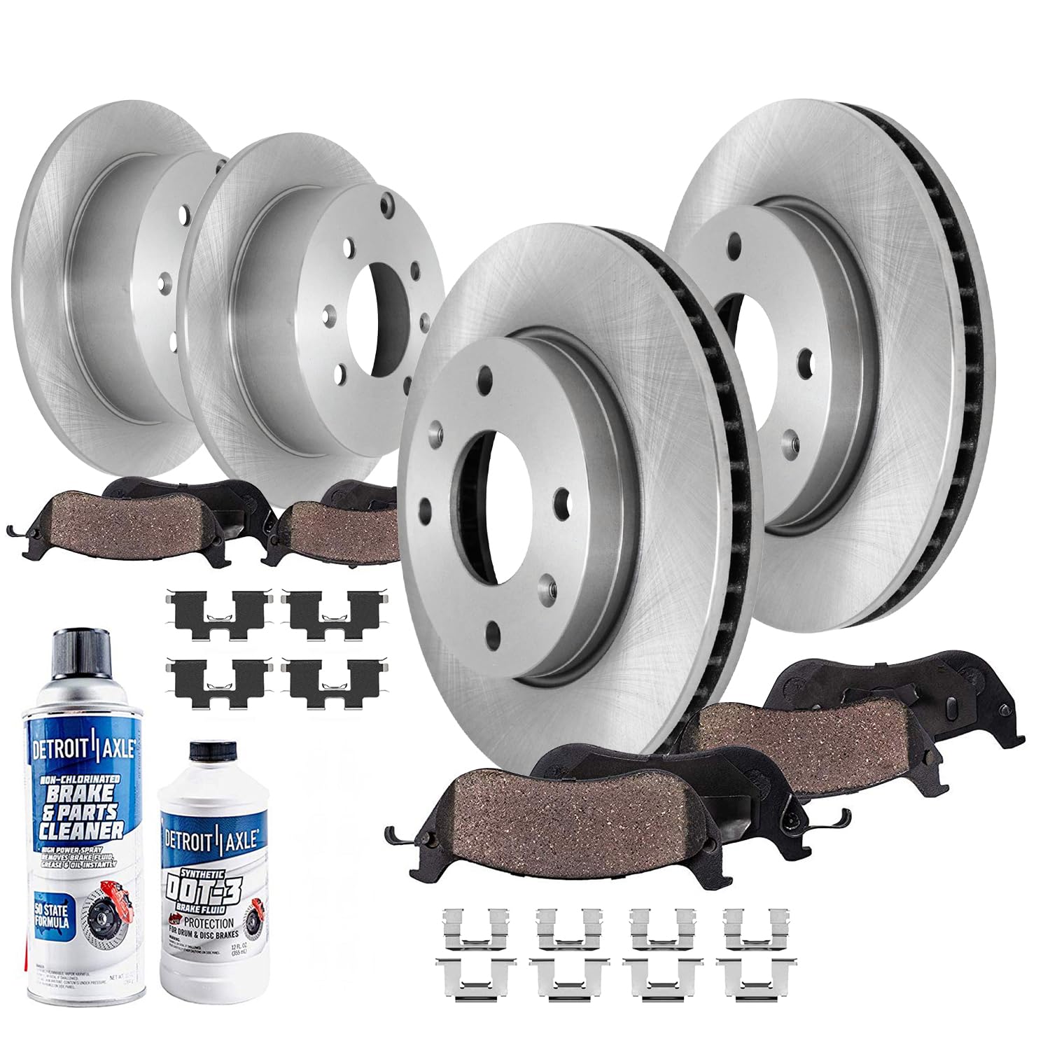 10pc Front & Rear Disc Rotors and Ceramic Brake Pads Kit