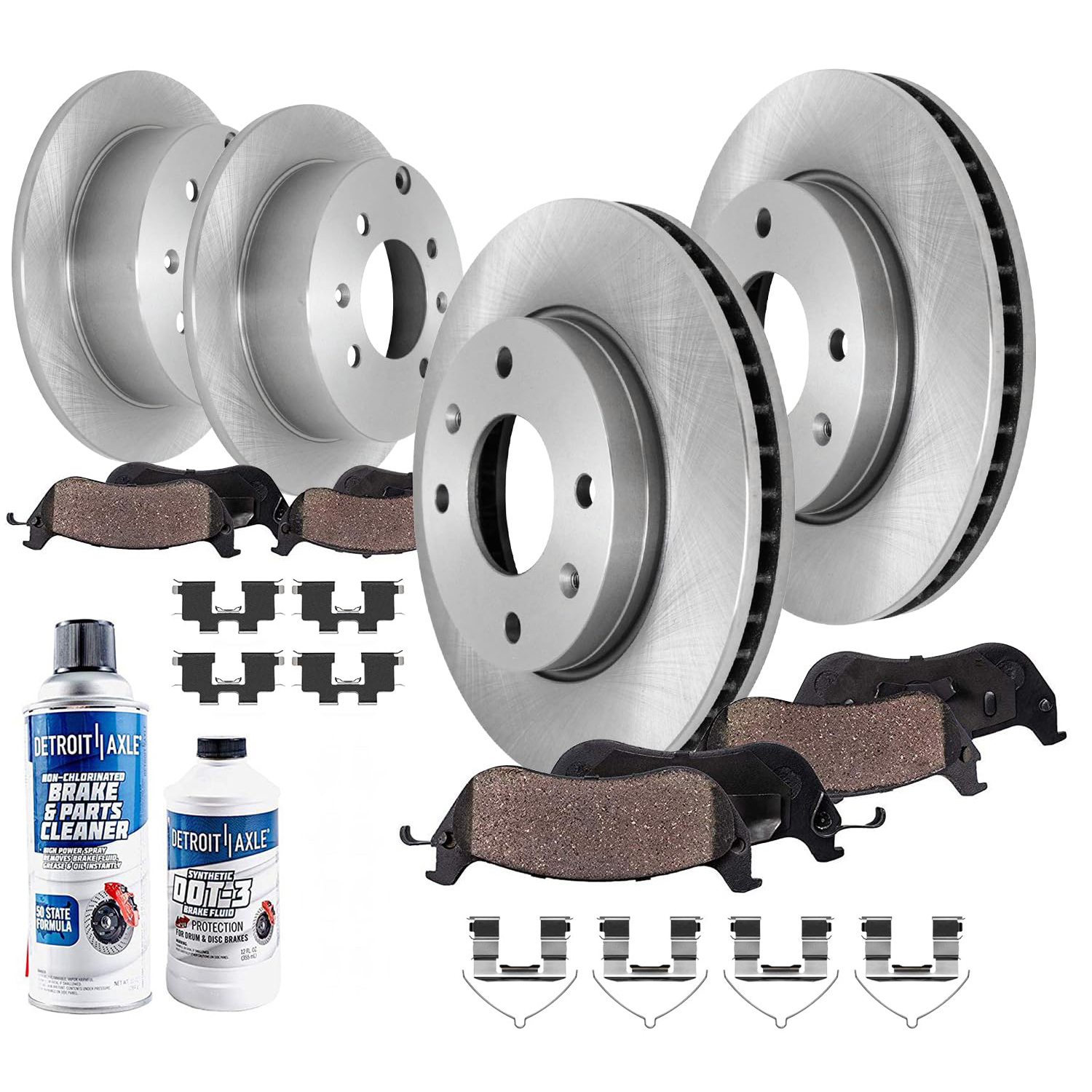 10pc Front & Rear Disc Rotors and Ceramic Brake Pads Kit