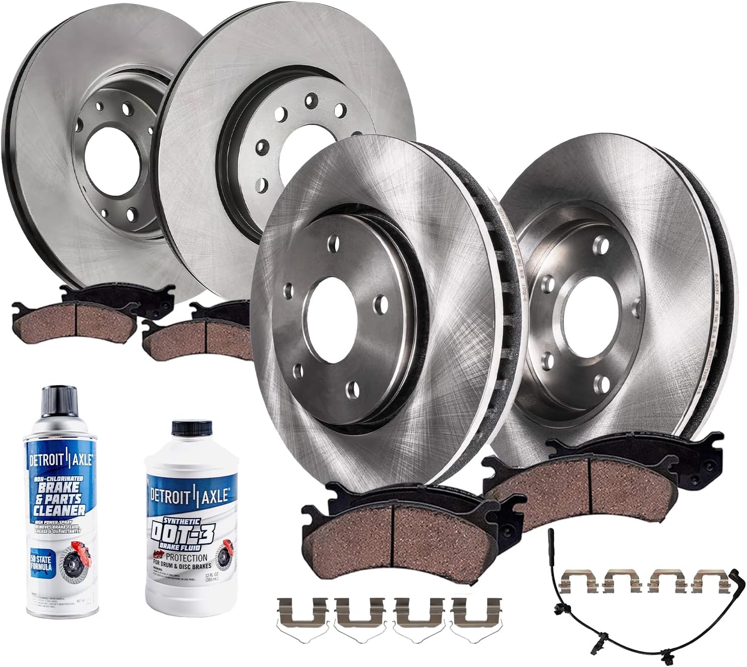thumbnail image 2 of Detroit Axle Front Ceramic Brake Pad Set With Hardware – For CT4, Equinox, Malibu, Terrain 2 of 4