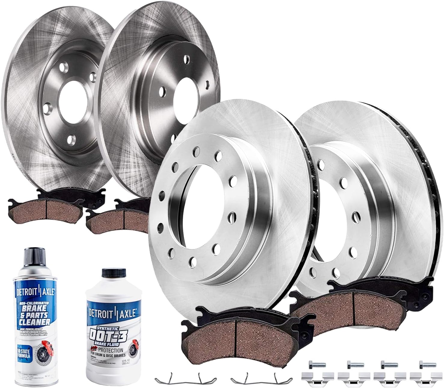 10pc Front & Rear Disc Rotors and Ceramic Brake Pads Kit