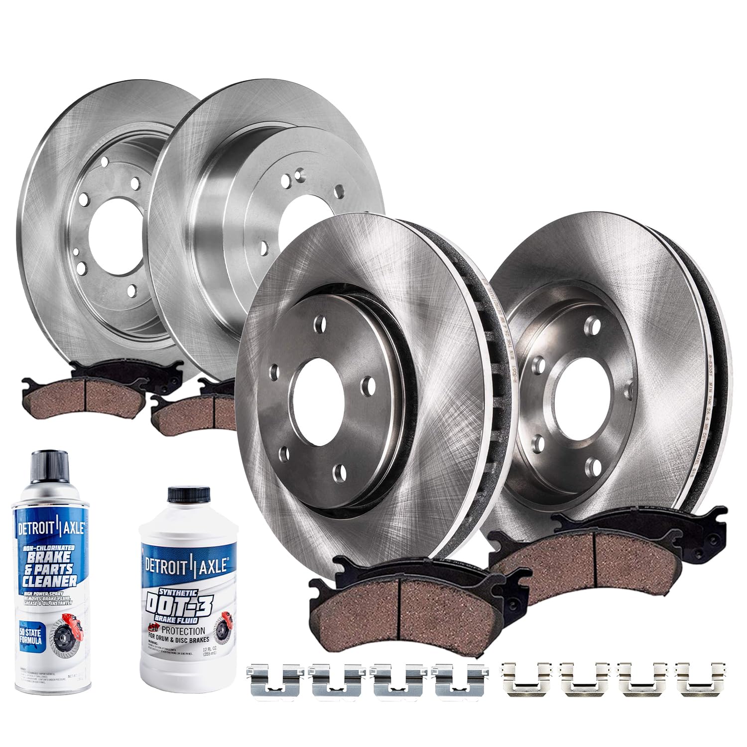 10pc Front & Rear Disc Rotors and Ceramic Brake Pads Kit