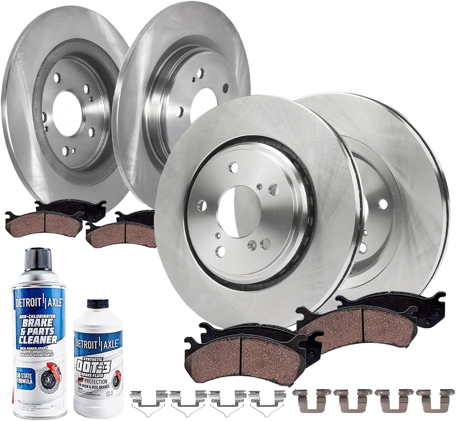 10pc Front & Rear Disc Rotors and Ceramic Brake Pads Kit