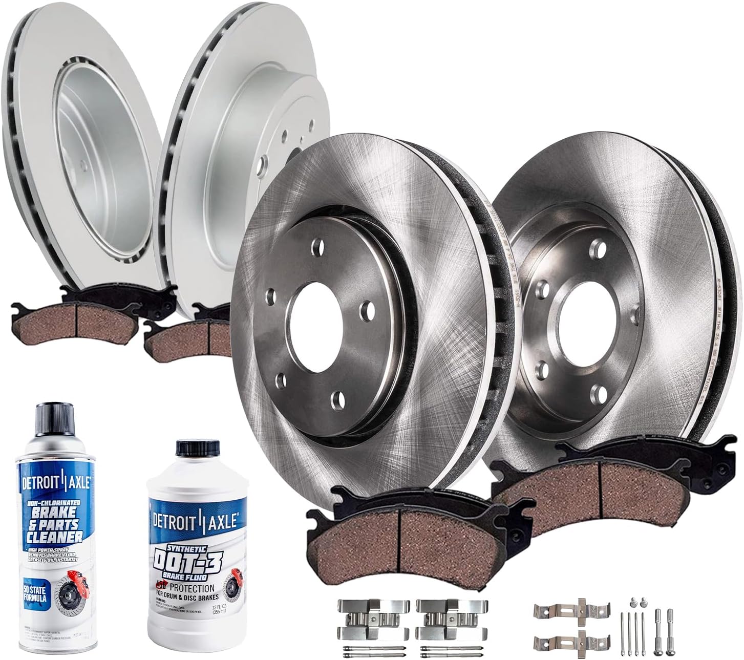 10pc Front & Rear Disc Rotors and Ceramic Brake Pads Kit