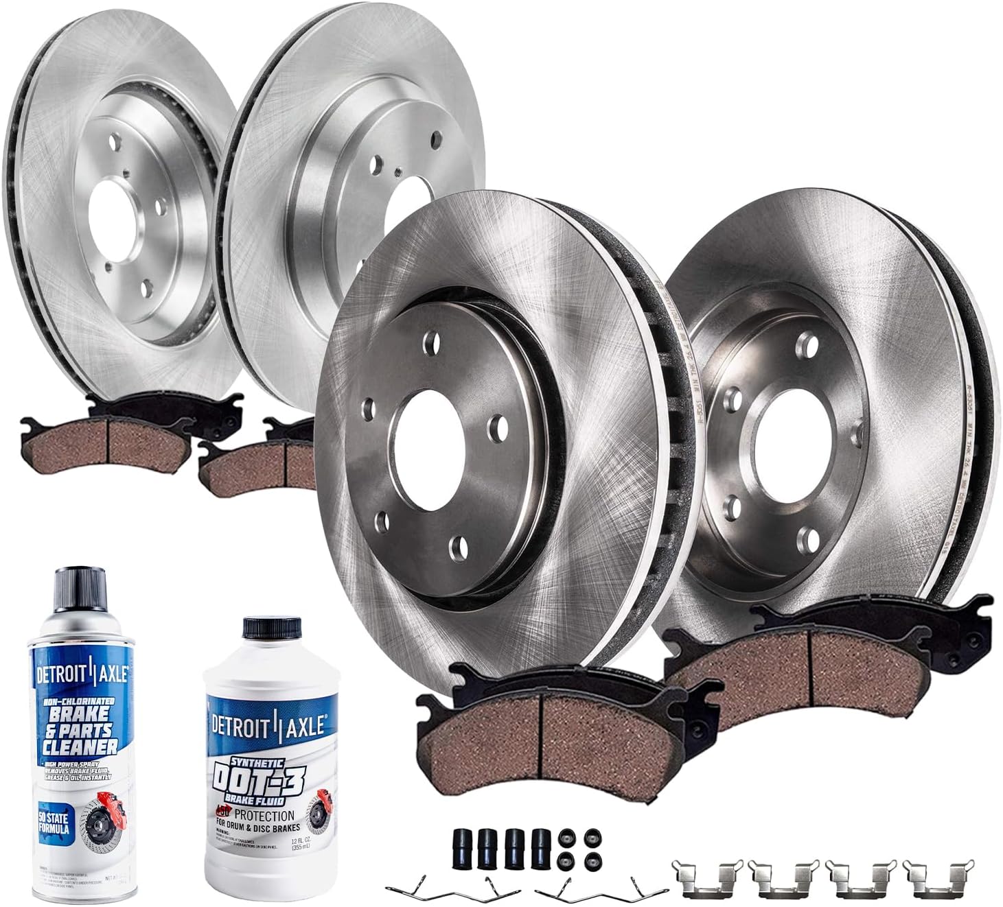 10pc Front & Rear Disc Rotors and Ceramic Brake Pads Kit