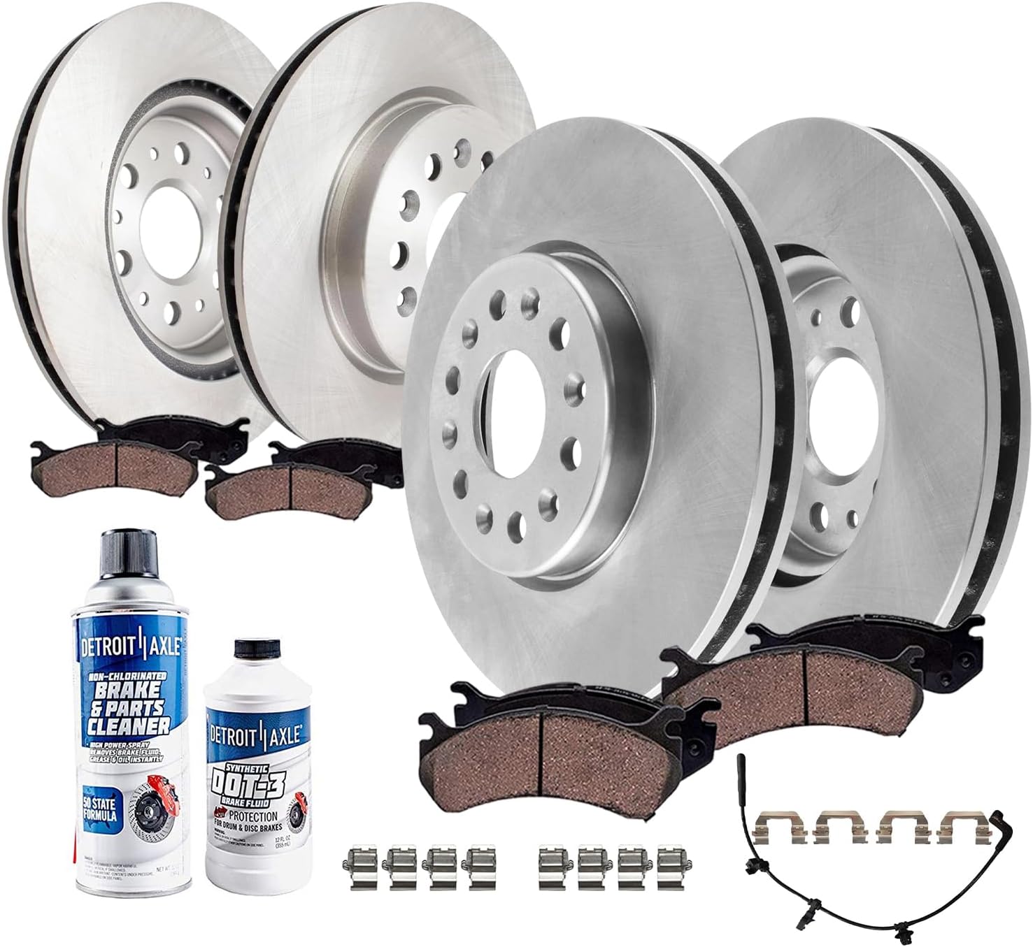 10pc Front & Rear Disc Rotors and Ceramic Brake Pads Kit
