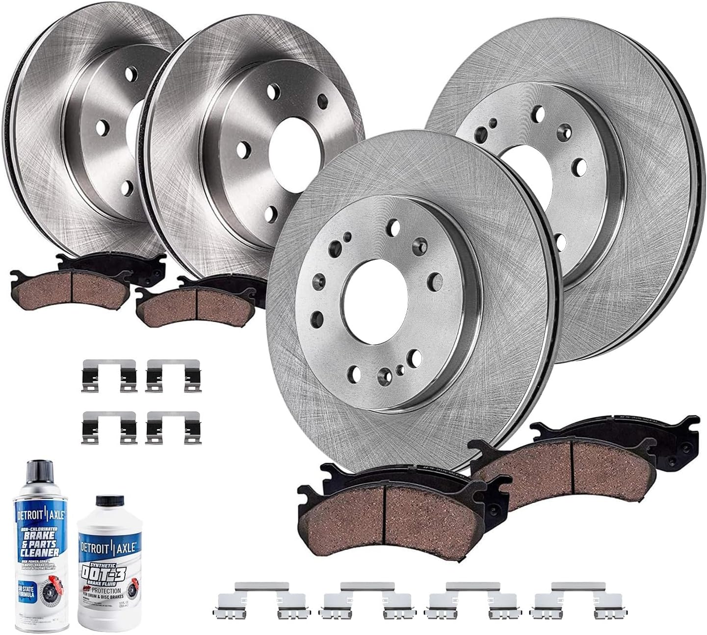 10pc Front & Rear Disc Rotors and Ceramic Brake Pads Kit