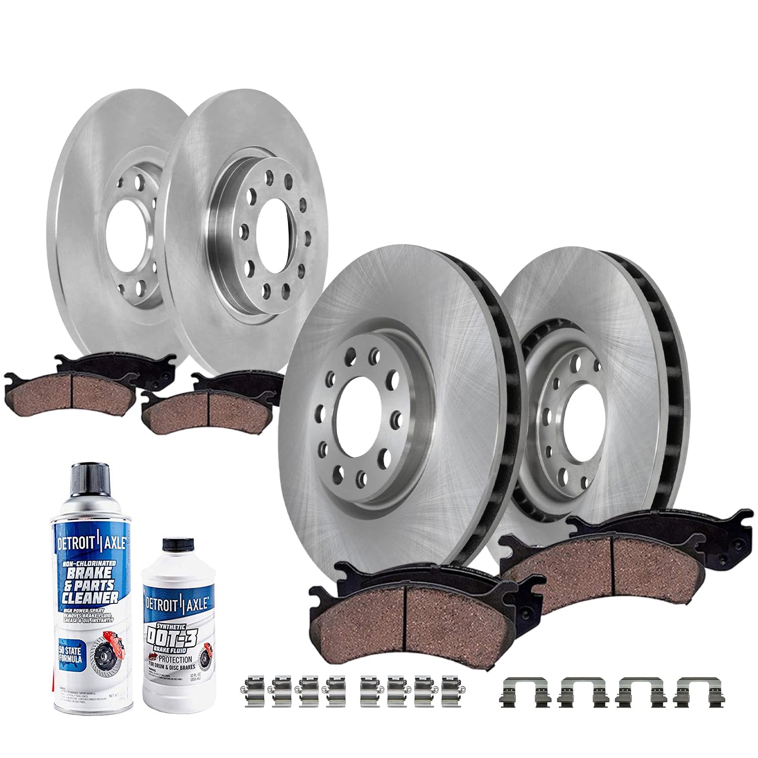 10pc Front & Rear Disc Rotors and Ceramic Brake Pads Kit