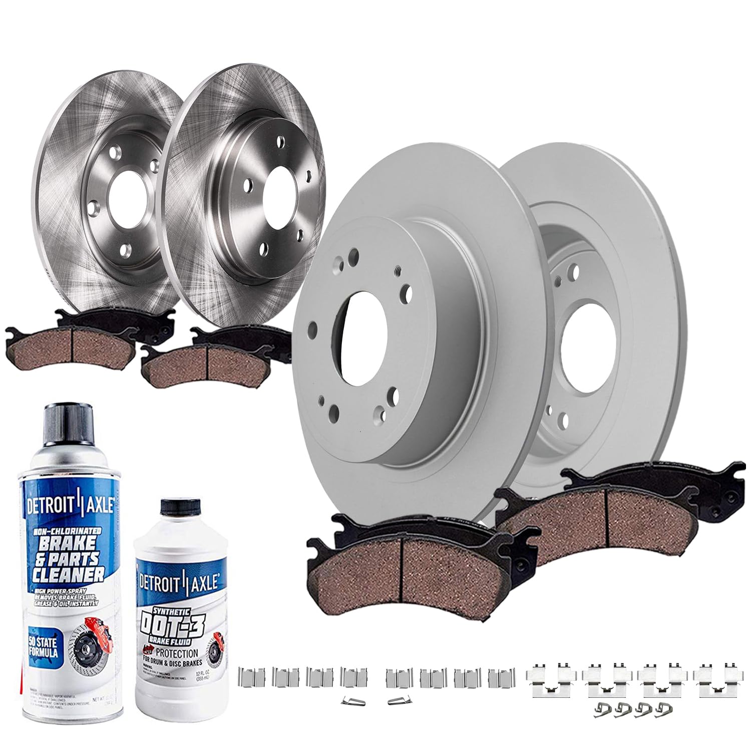10pc Front & Rear Disc Rotors and Ceramic Brake Pads Kit