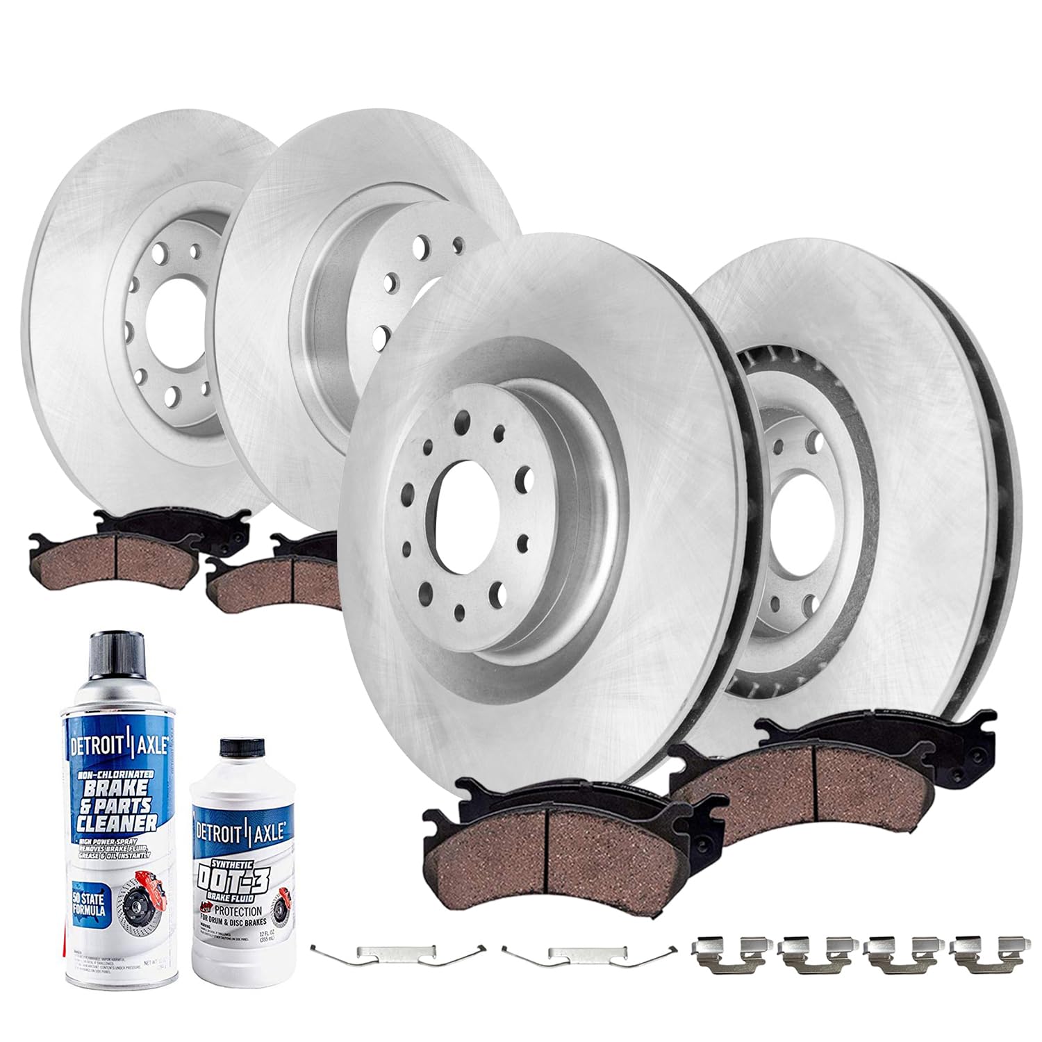 10pc Front & Rear Disc Rotors and Ceramic Brake Pads Kit