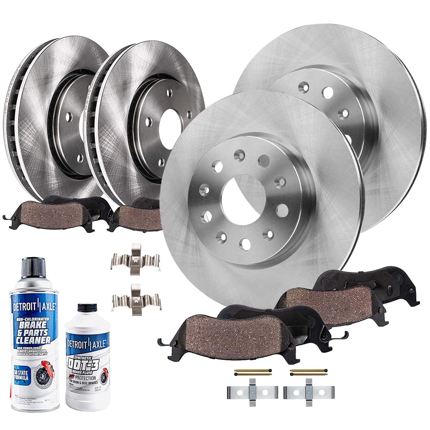 10pc Front & Rear Disc Rotors and Ceramic Brake Pads Kit