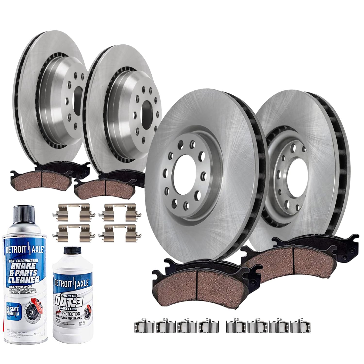 10pc Front & Rear Disc Rotors and Ceramic Brake Pads Kit
