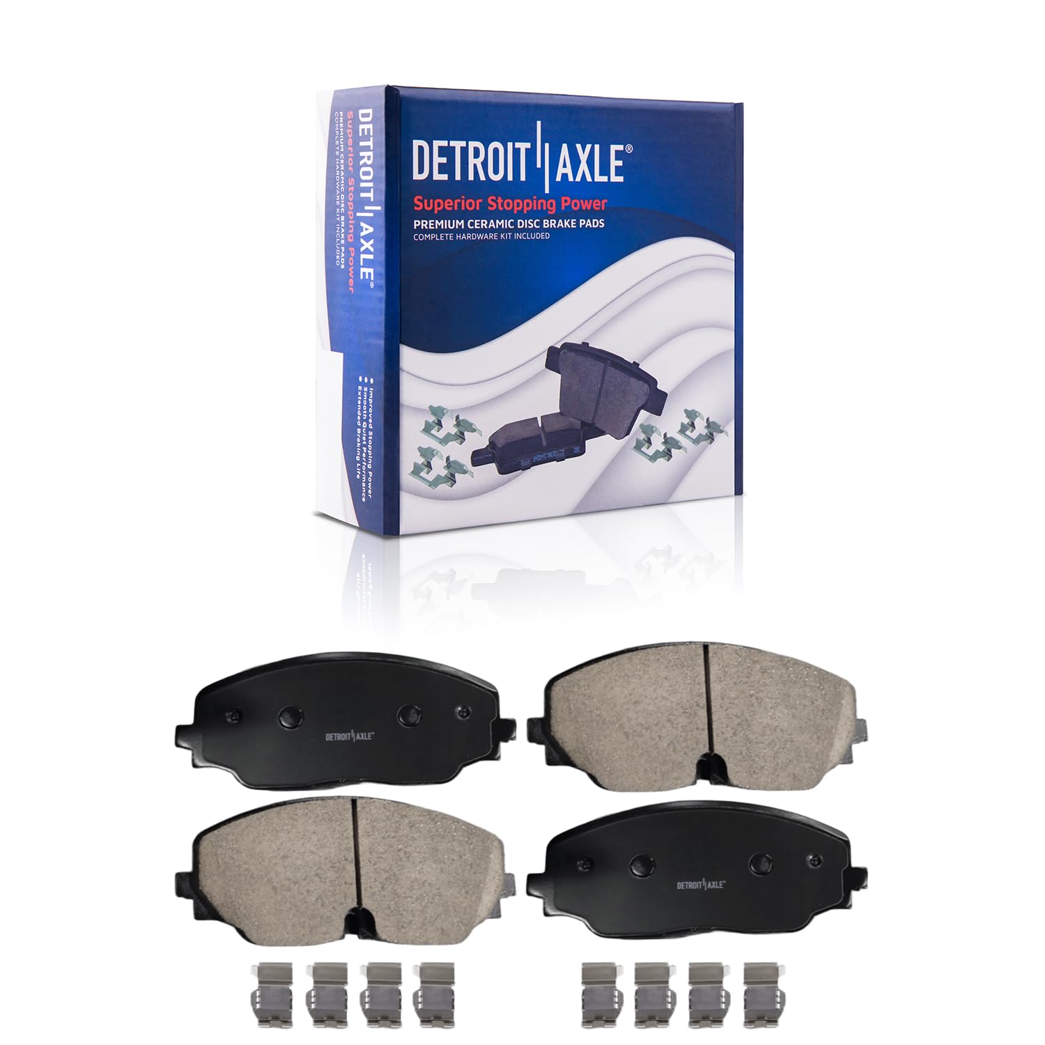 Detroit Axle - Front  Rear Disc Rotors Brake Pads Kit for 2018 Volkswagen Atlas — image 6