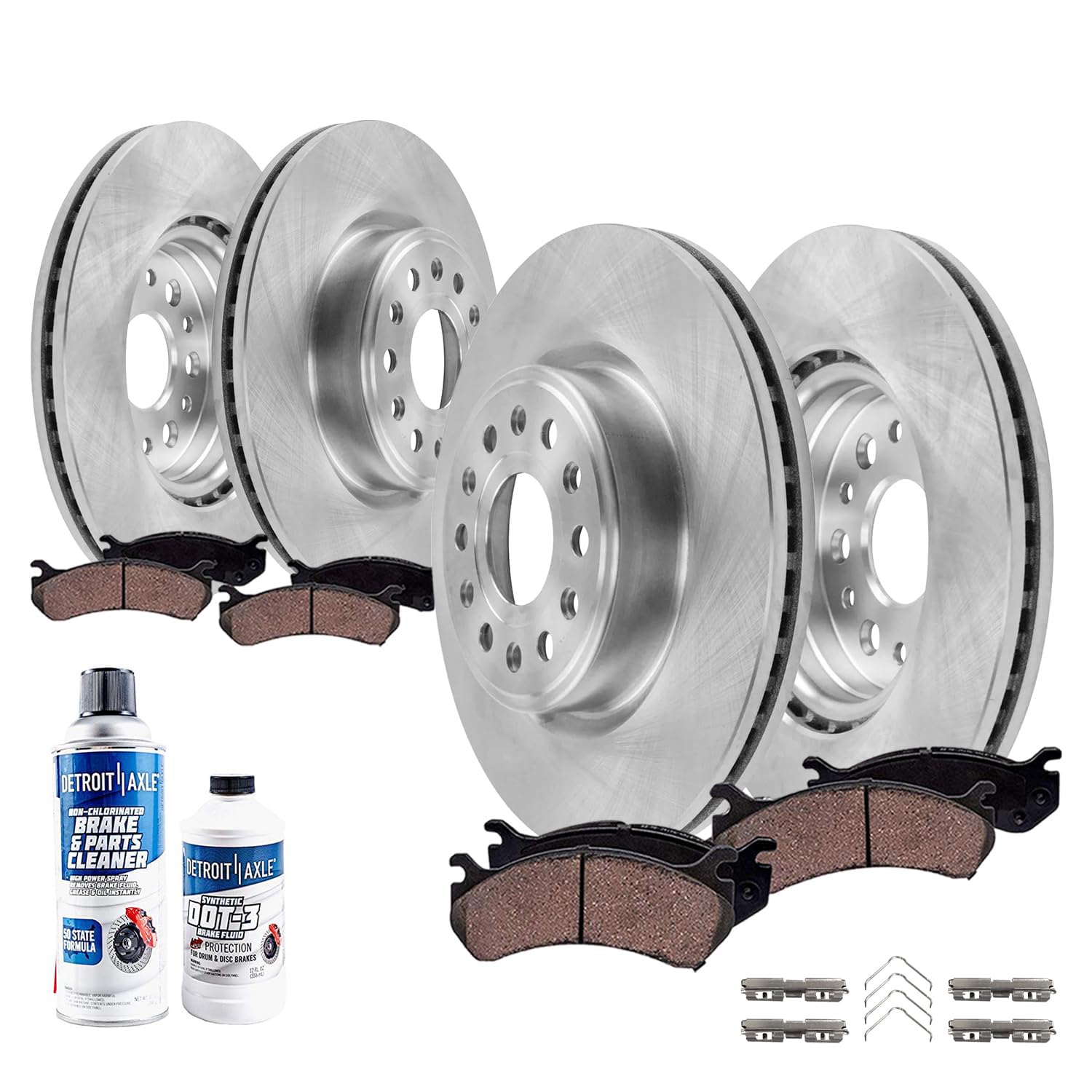 10pc Front & Rear Disc Rotors and Ceramic Brake Pads Kit