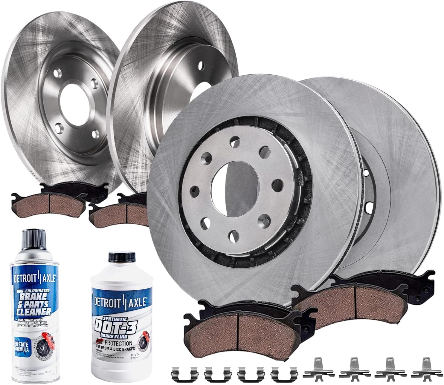 10pc Front & Rear Disc Rotors and Ceramic Brake Pads Kit