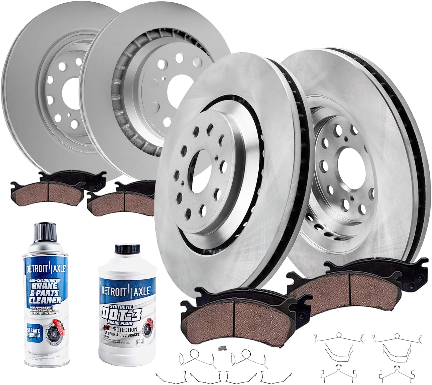 10pc Front & Rear Disc Rotors and Ceramic Brake Pads Kit