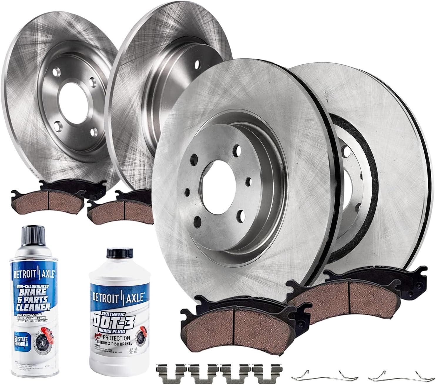 10pc Front & Rear Disc Rotors and Ceramic Brake Pads Kit