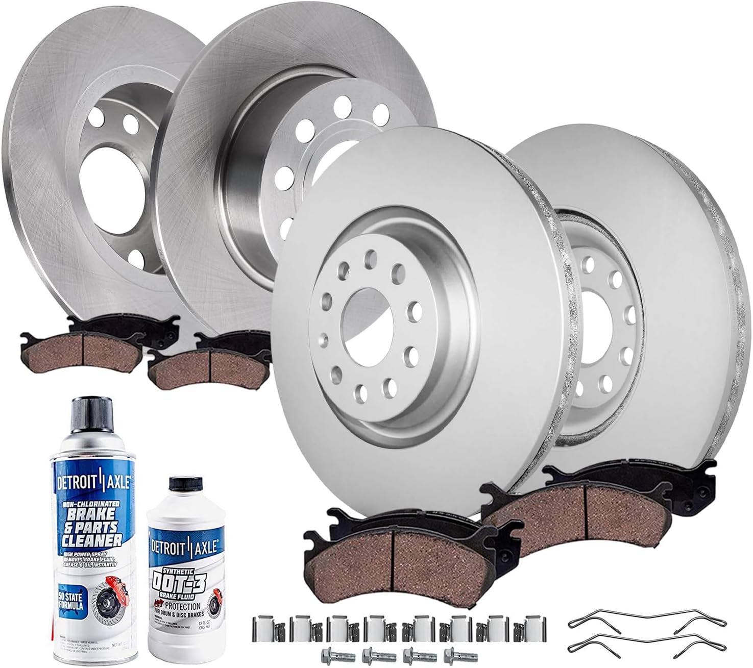 10pc Front & Rear Disc Rotors and Ceramic Brake Pads Kit
