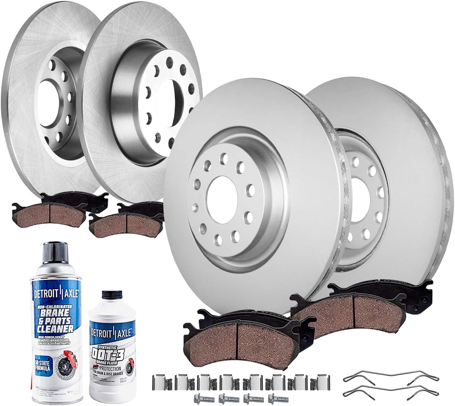10pc Front & Rear Disc Rotors and Ceramic Brake Pads Kit