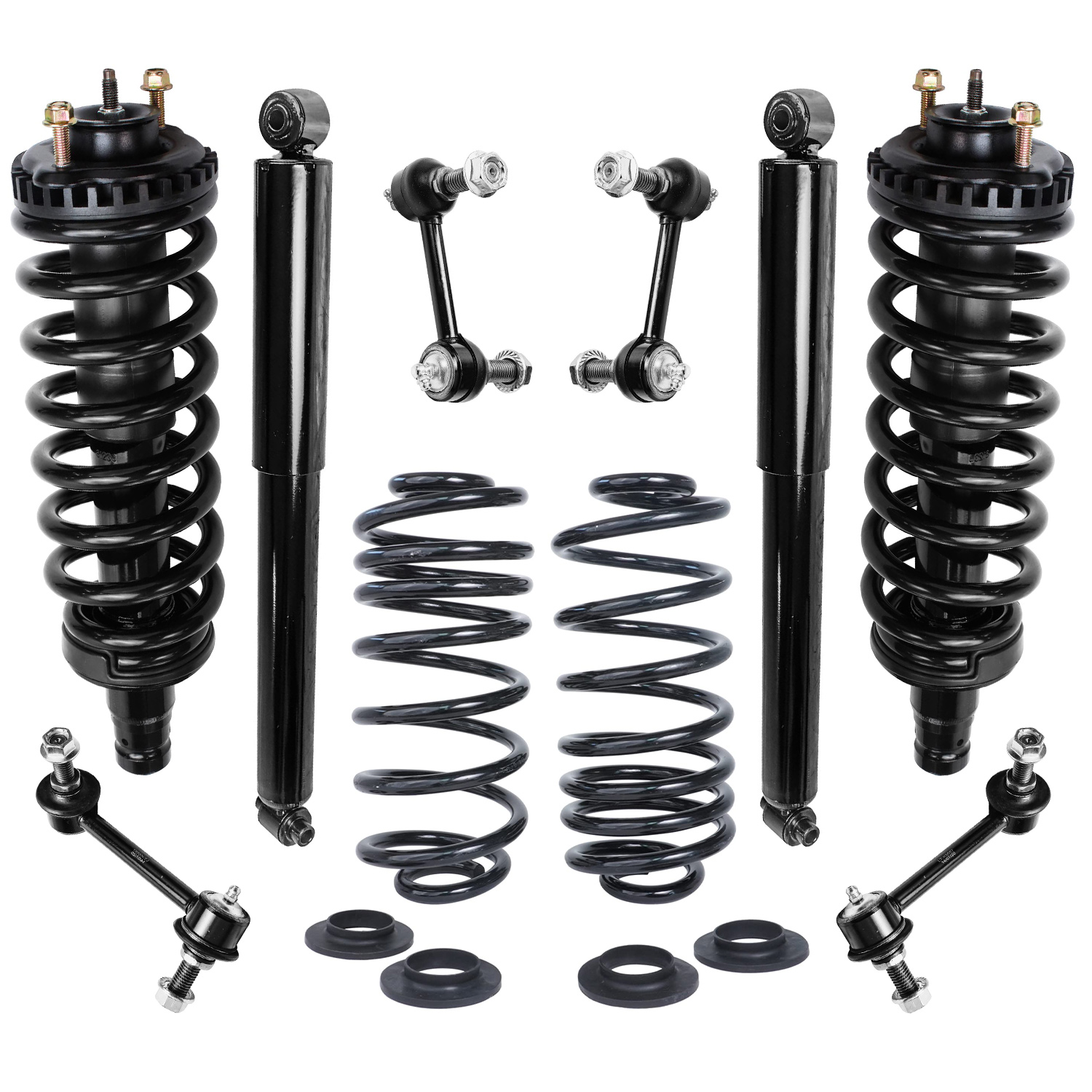 10pc Front & Rear Struts Sway Bar Links Suspension Kit