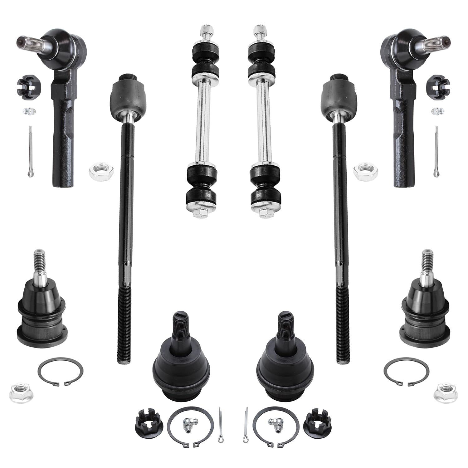 10pc Front Tie Rods Sway Bar Links Ball Joints Suspension Kit