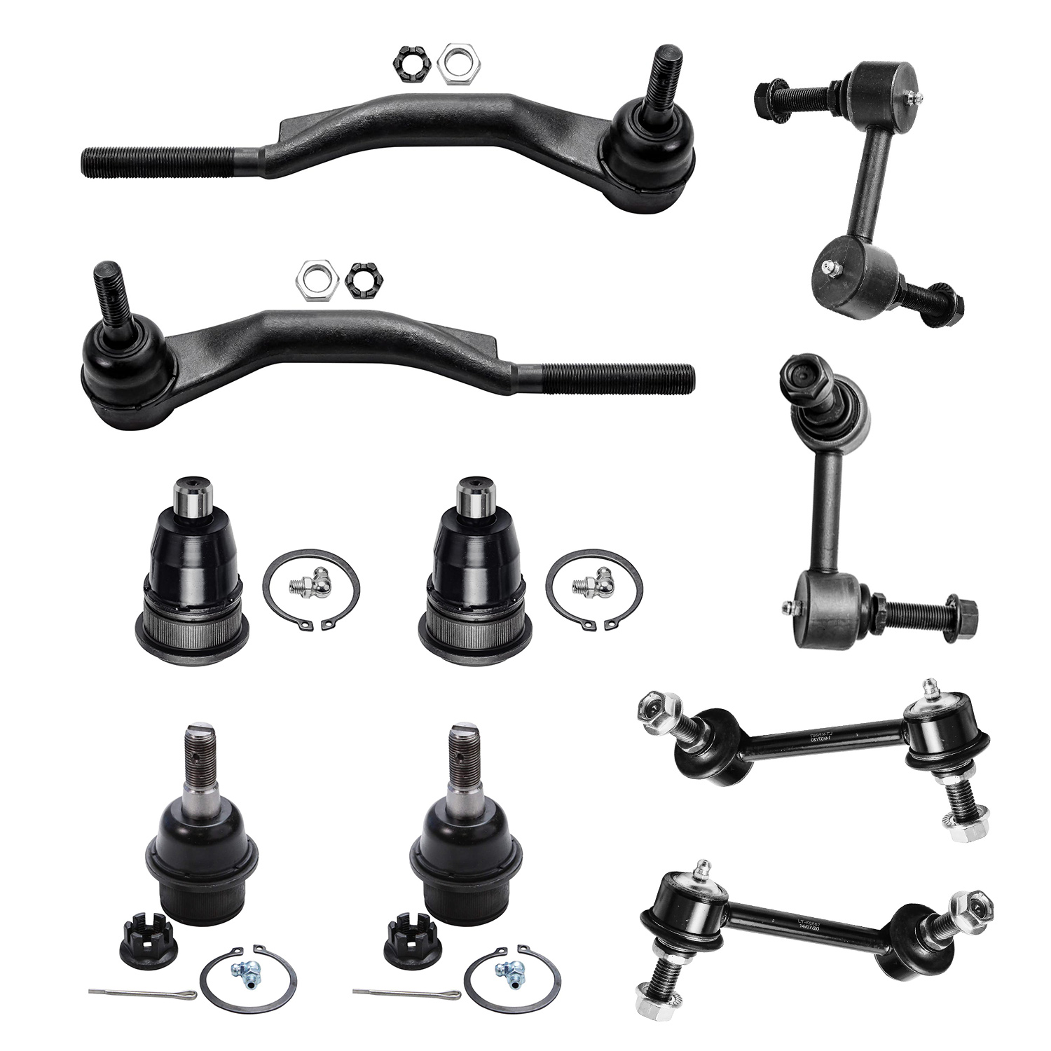10pc Front & Rear Sway Bar Links Tie Rods Ball Joints Suspension Kit