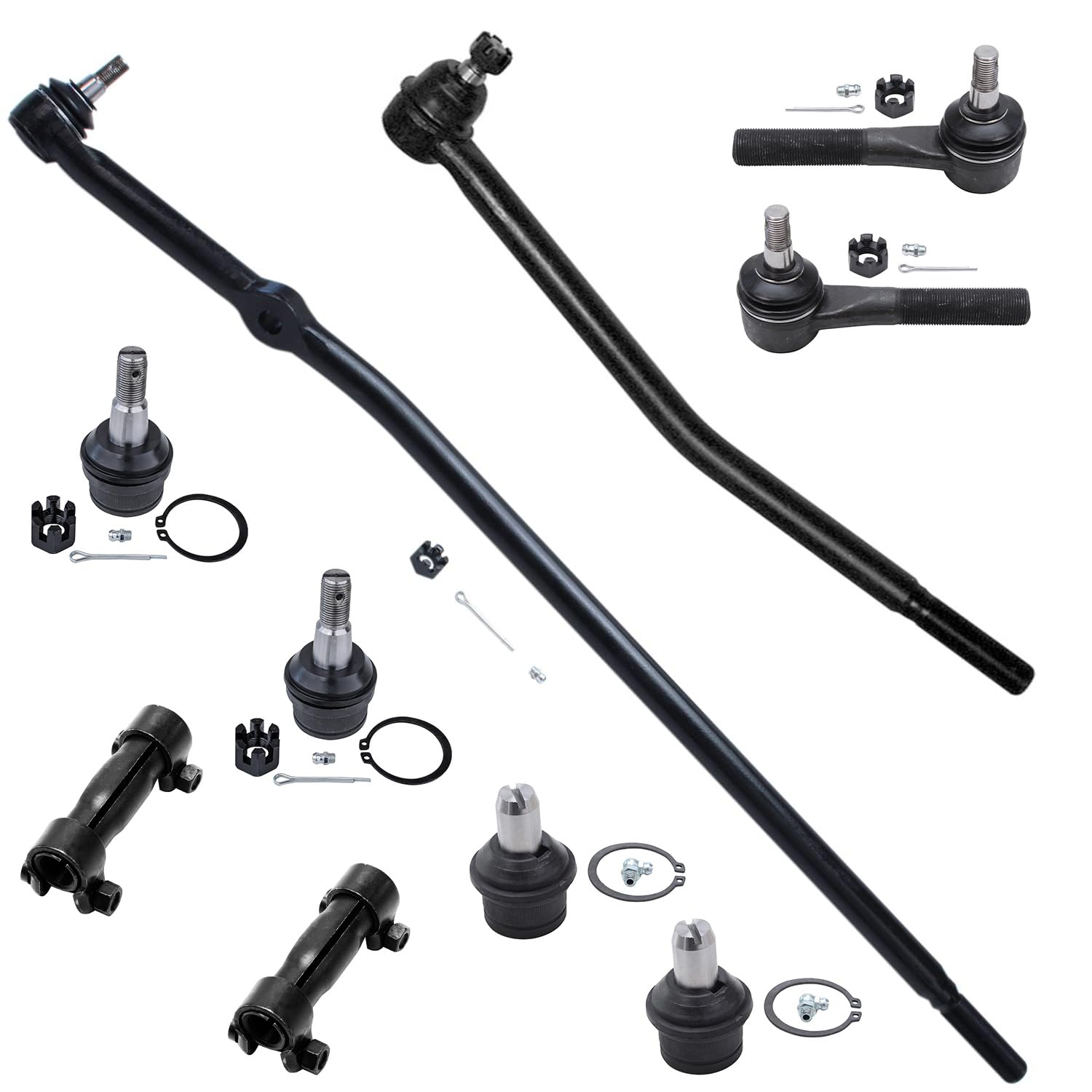 10pc Front Outer Tie Rods Adjusting Sleeves Ball Joints Suspension Kit