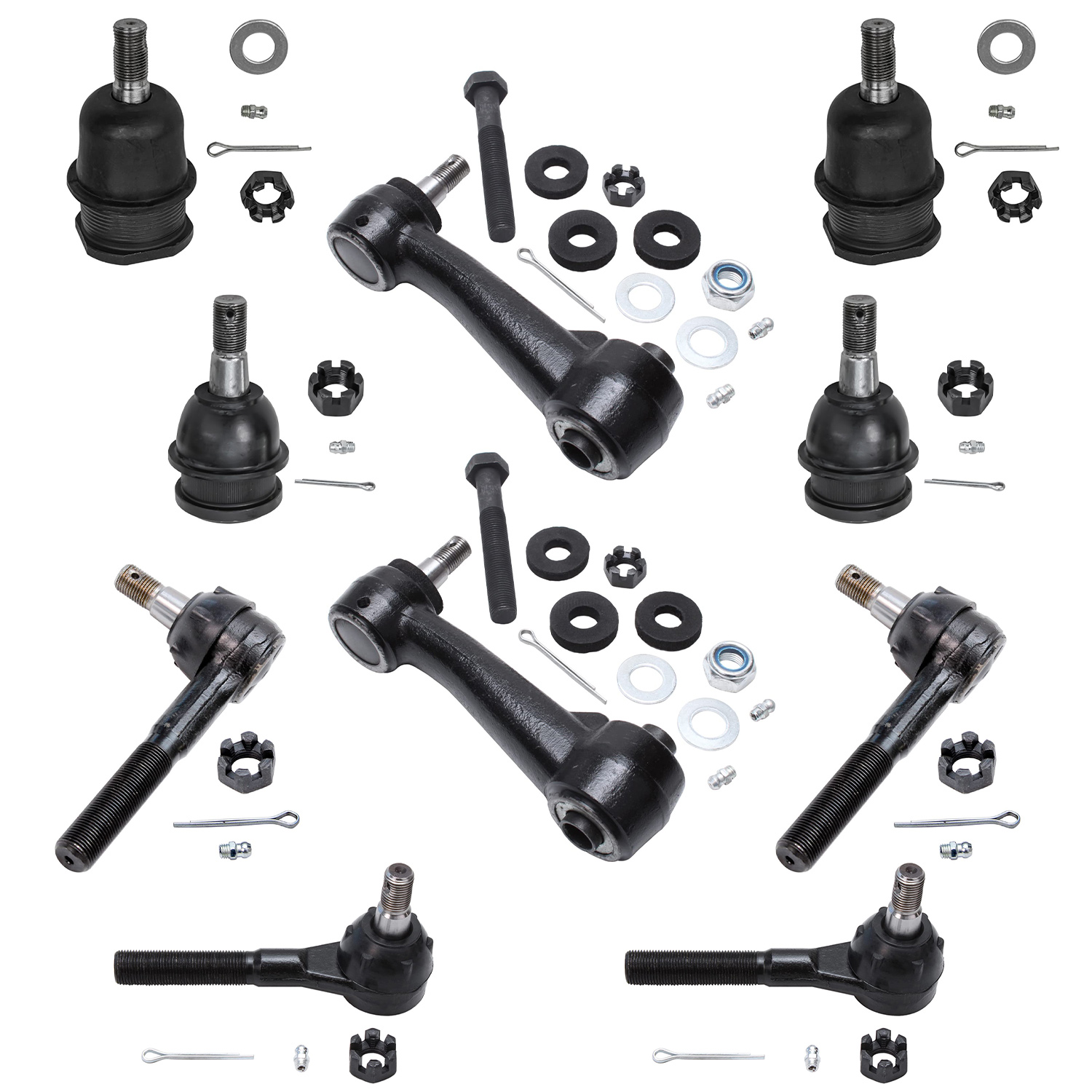 10pc Front Ball Joints Idler Arms Tie Rods Suspension Kit