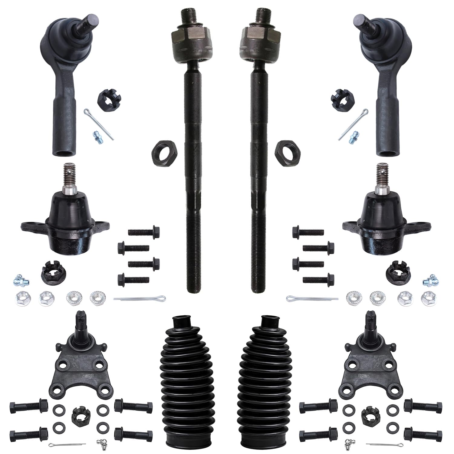 10pc Front Upper Lower Ball Joints Tie Rods Sway Bar Links Suspension Kit