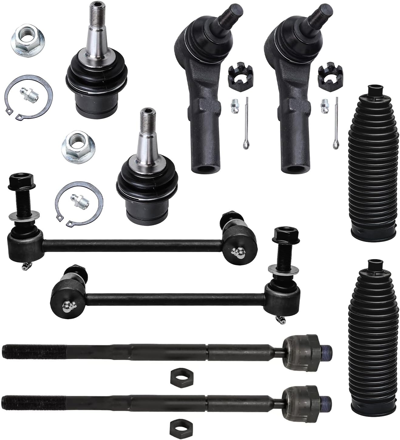 10pc Front Inner Outer Tie Rods Sway Bar Links Lower Ball Joints Suspension Kit