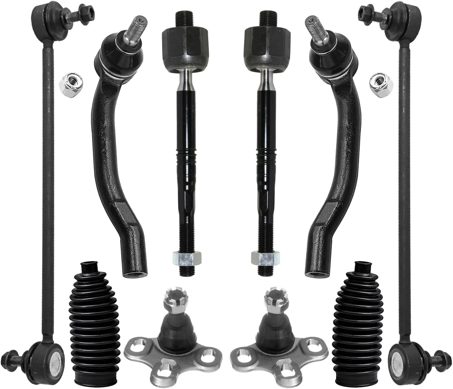 10pc Front Sway Bar Links Inner Outer Tie Rods Lower Ball Joint Suspension Kit