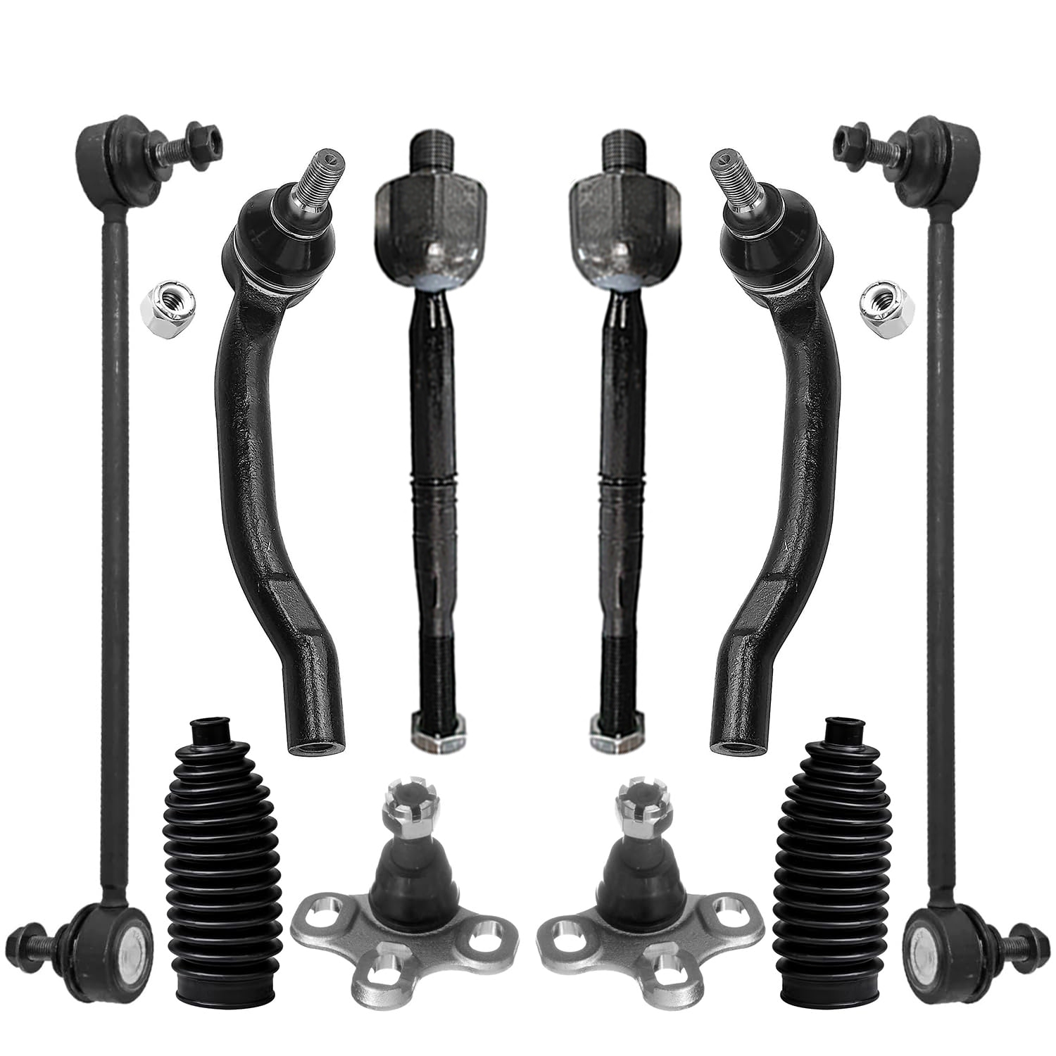 10pc Front Sway Bar Links Inner Outer Tie Rods Lower Ball Joint Suspension Kit