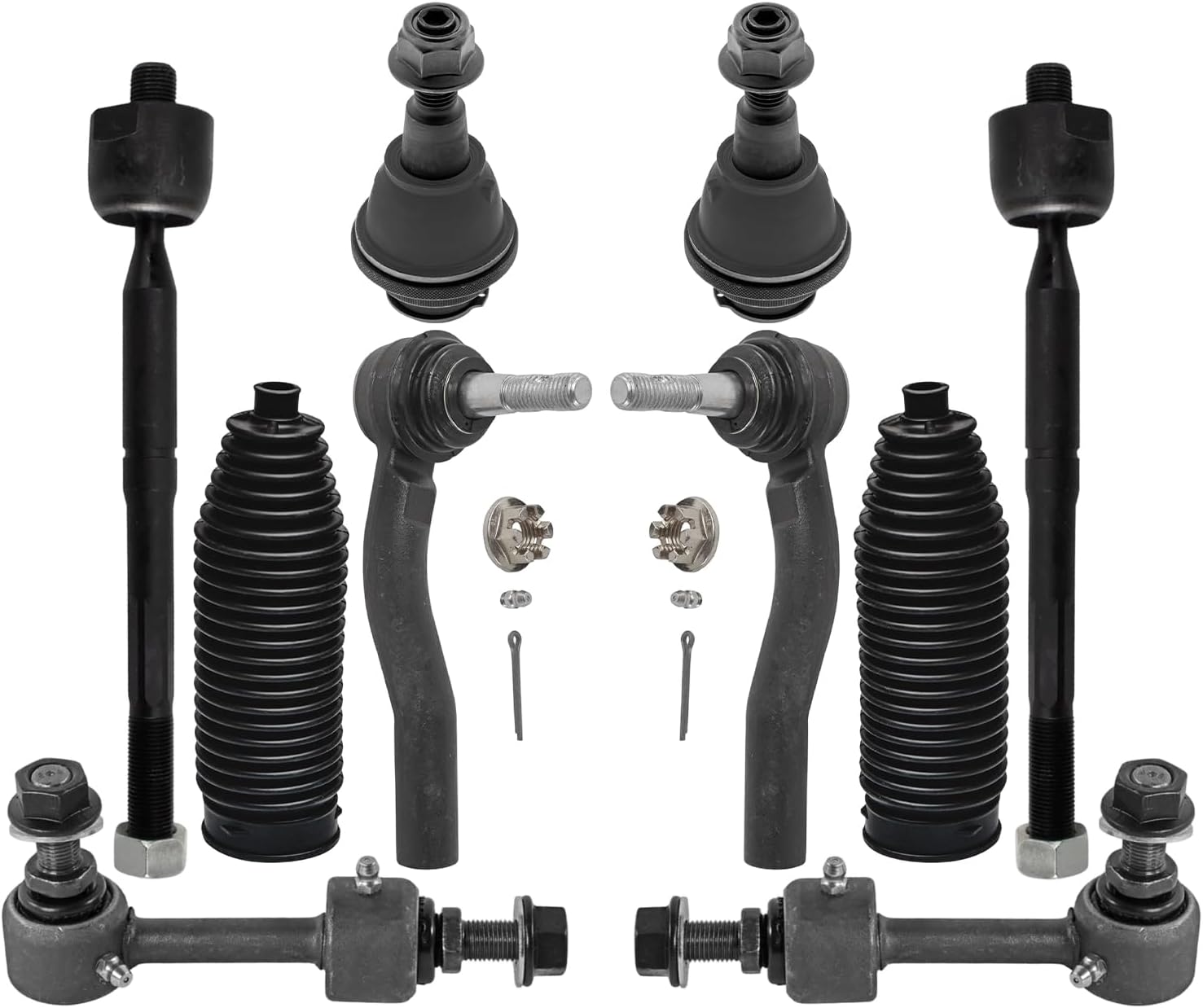 10pc Front Inner Outer Tie Rods Sway Bar Links Lower Ball Joints Suspension Kit