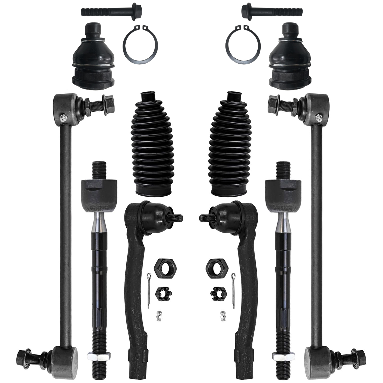 10pc Front Inner Outer Tie Rods Lower Ball Joints Sway Bar Links Suspension Kit