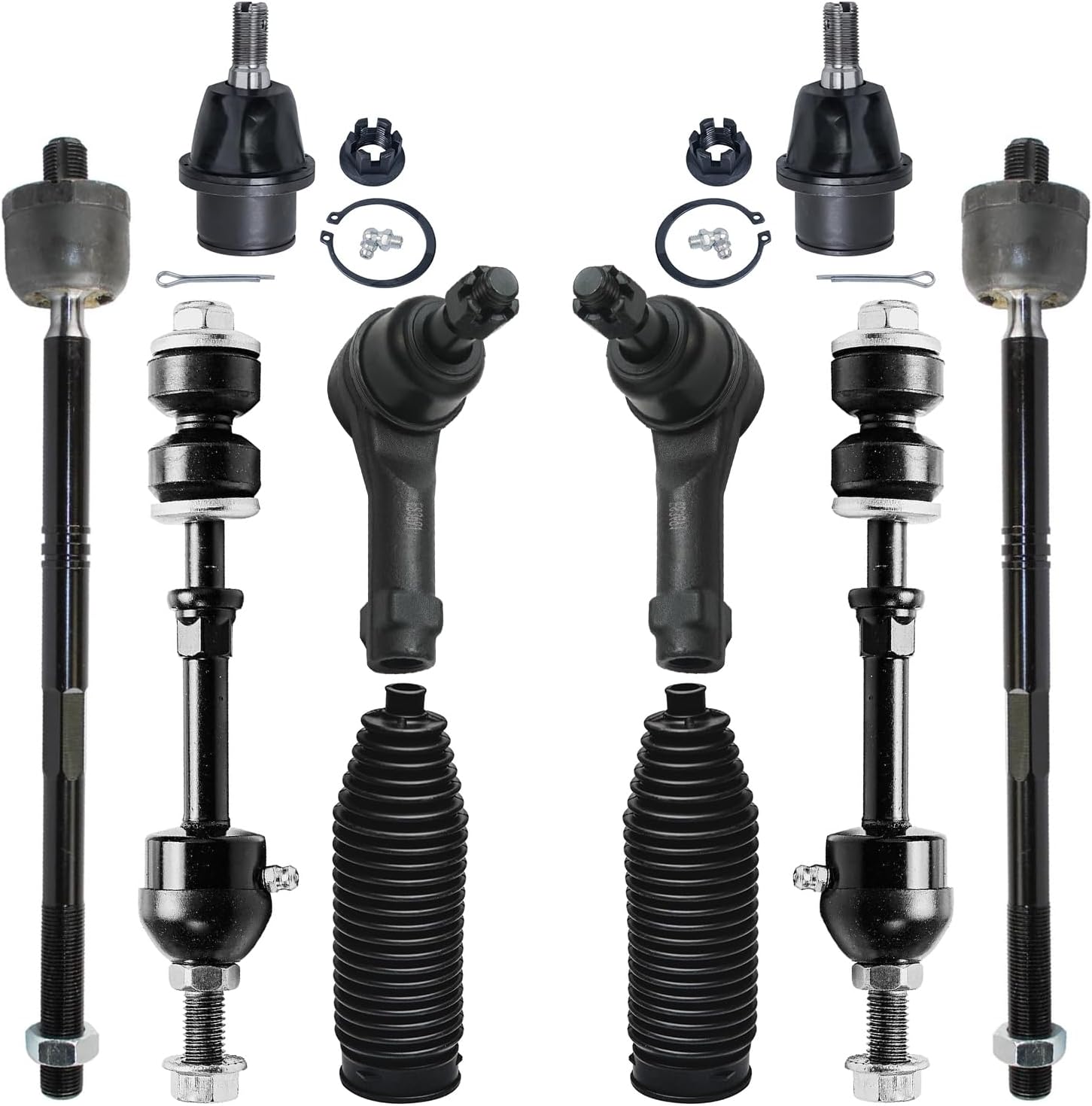 10pc Front Inner Outer Tie Rods Sway Bar Links Lower Ball Joints Suspension Kit