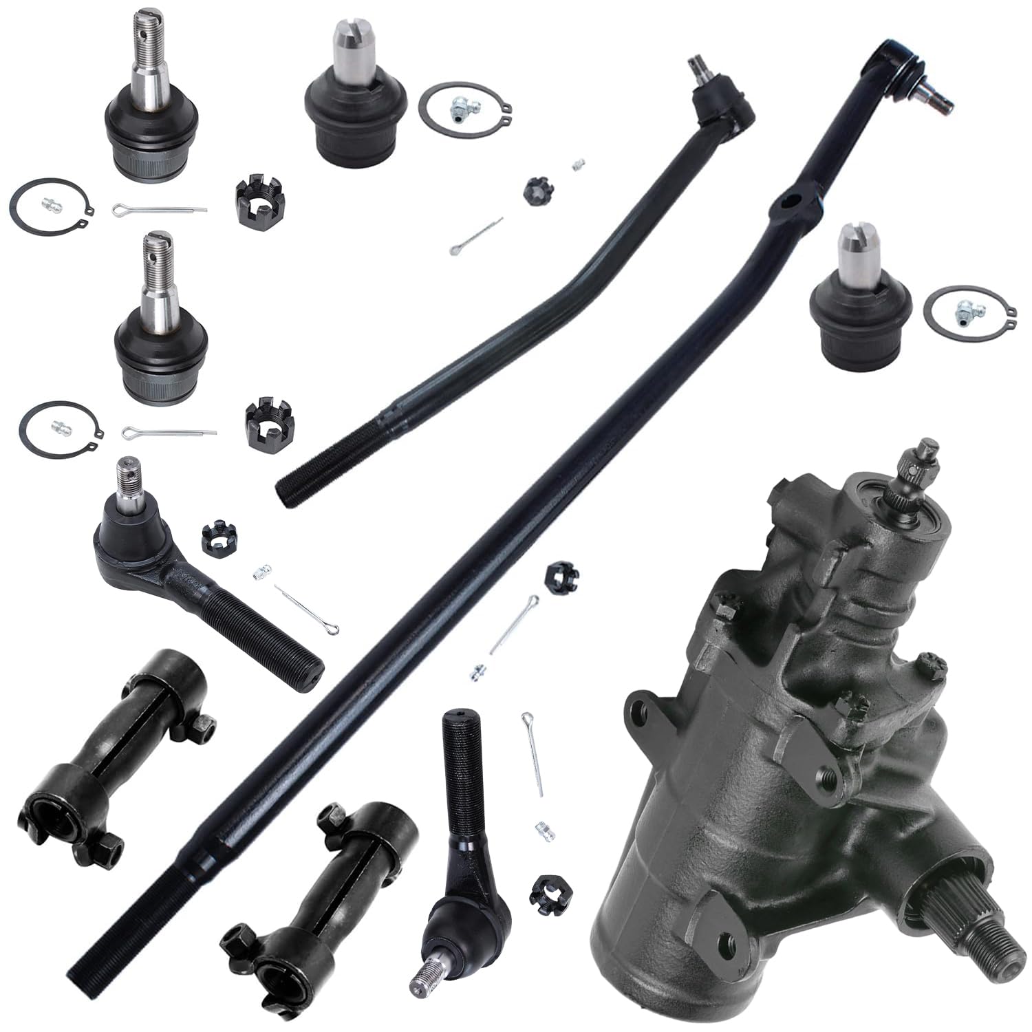 11pc Front Gear Box Ball Joints Center Links Tie Rods Suspension Kit