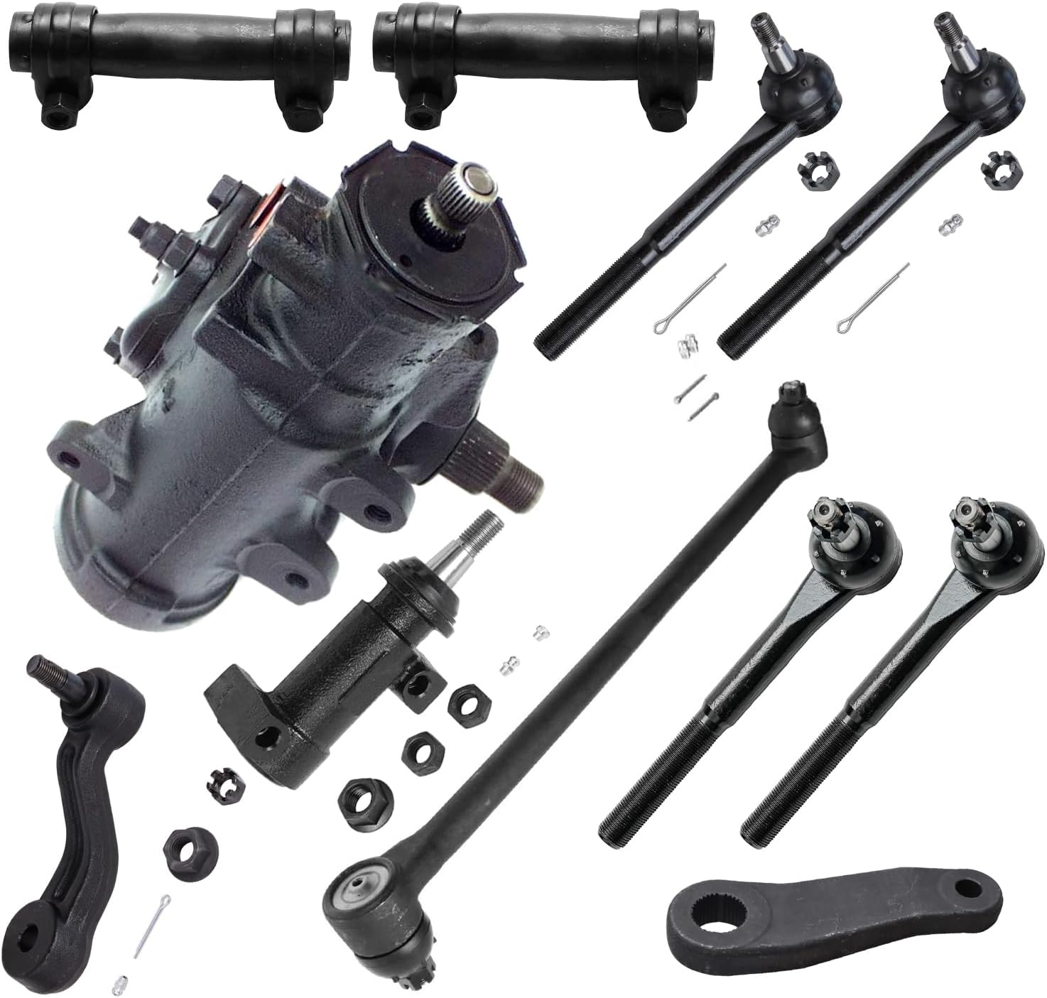 11pc Front Gear Box Drag Link Tie Rods Adjusting Sleeves Suspension Kit