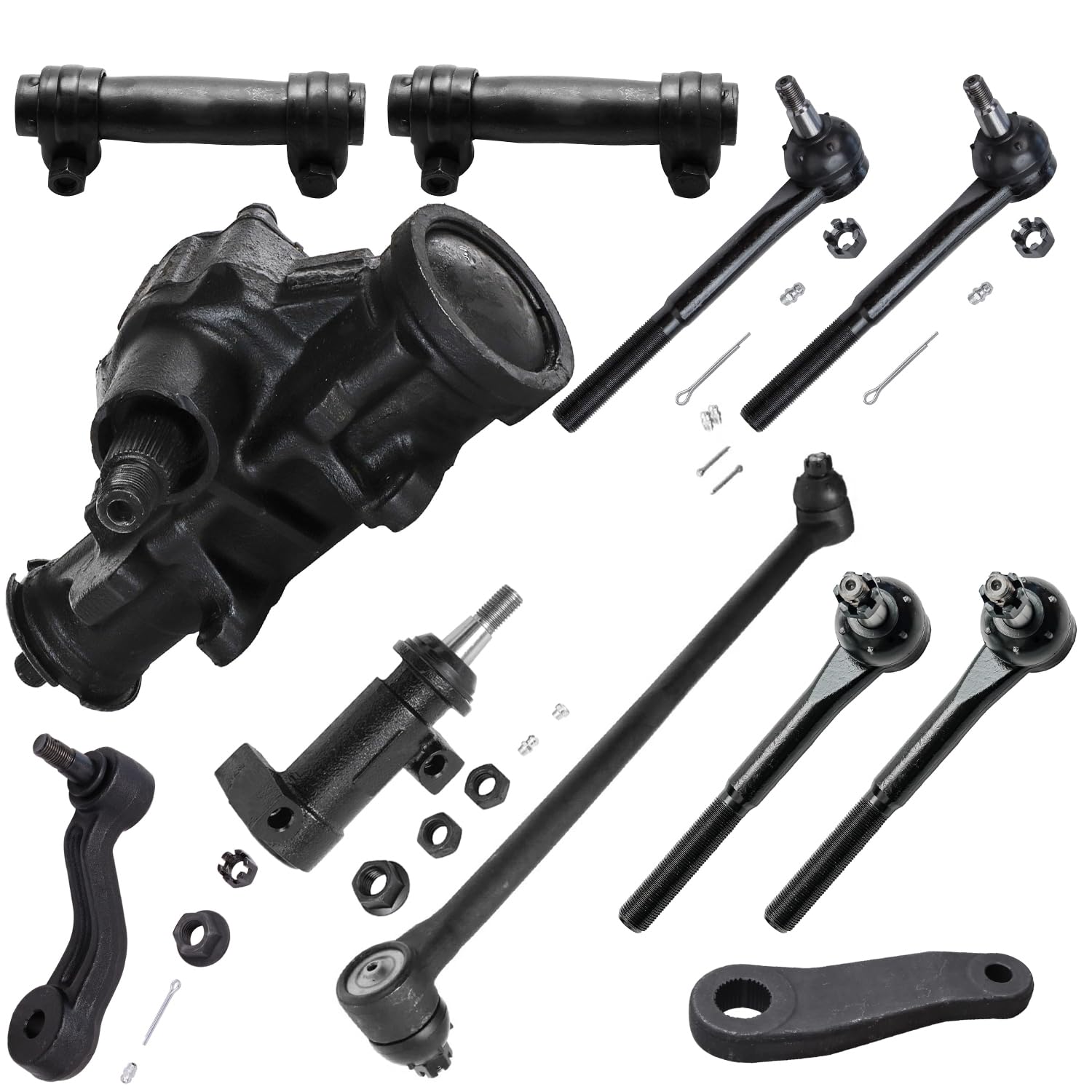 11pc Front Gear Box Drag Link Tie Rods Adjusting Sleeves Suspension Kit