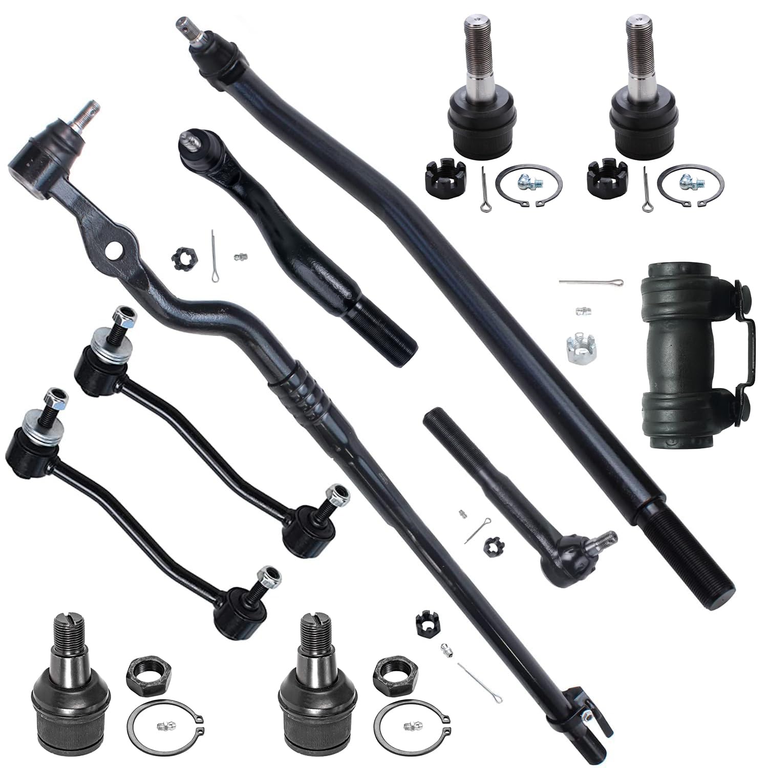 11pc Front Tie Rods Adjusting Sleeve Sway Bar Links Ball Joints Suspension Kit