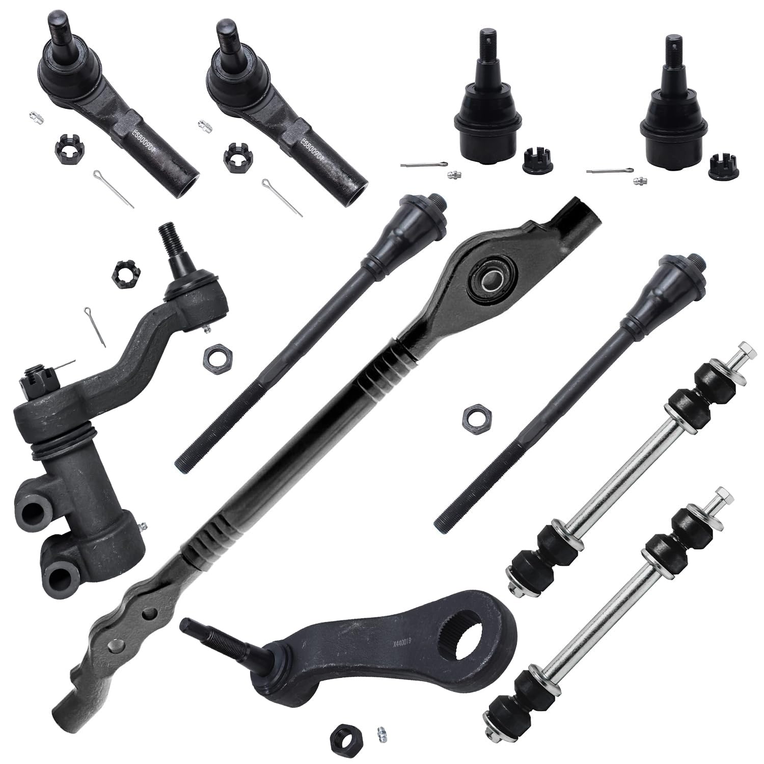 11pc Front Tie Rods Sway Bar Links Lower Ball Joints Center Link Suspension Kit