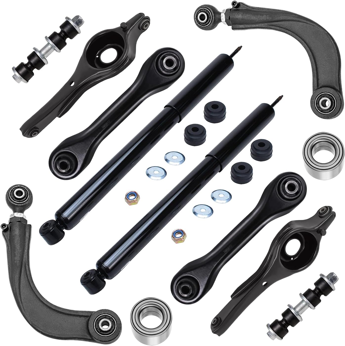 12pc Rear Shocks Upper Lower Control Arms Sway Bar Links Suspension Kit