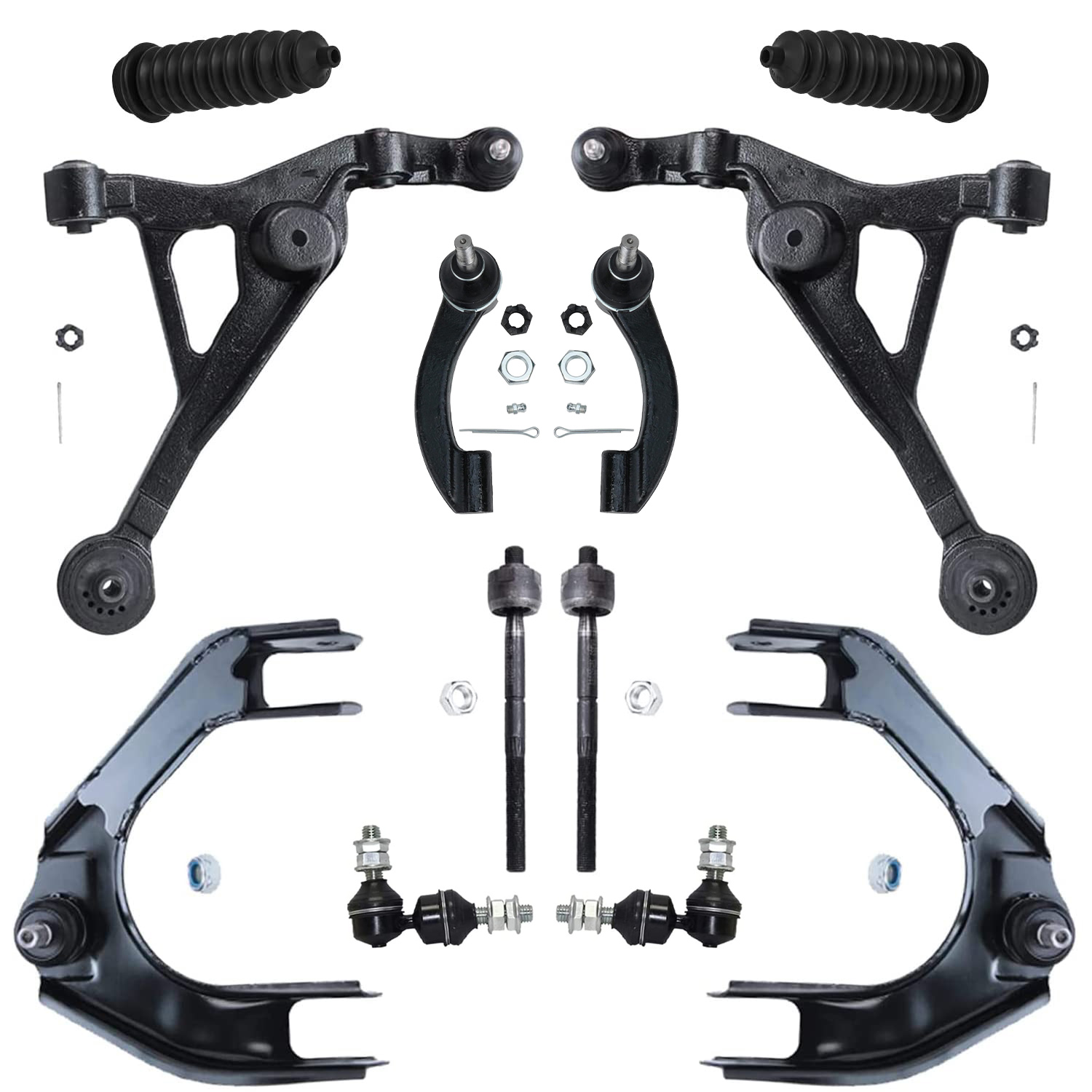 12pc Front Control Arms Tie Rods Sway Bar Links Suspension Kit