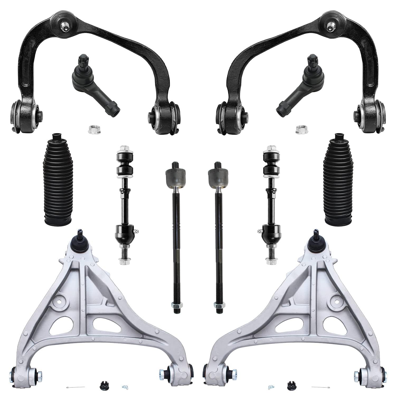 12pc Front Control Arms Tie Rods Sway Bar Links Suspension Kit